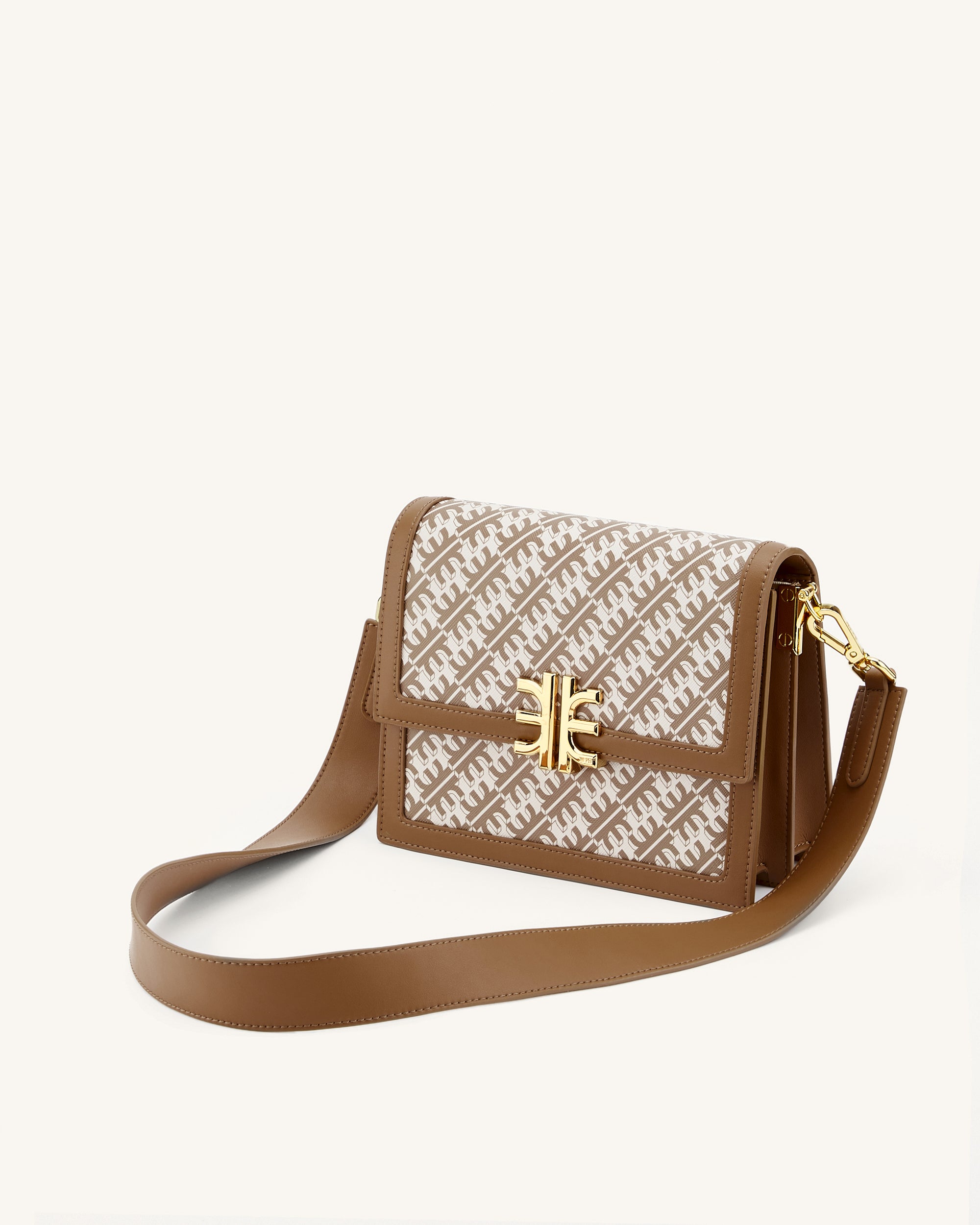 104-28Side FEI Mini Flap Crossbody - Brown - Image 1