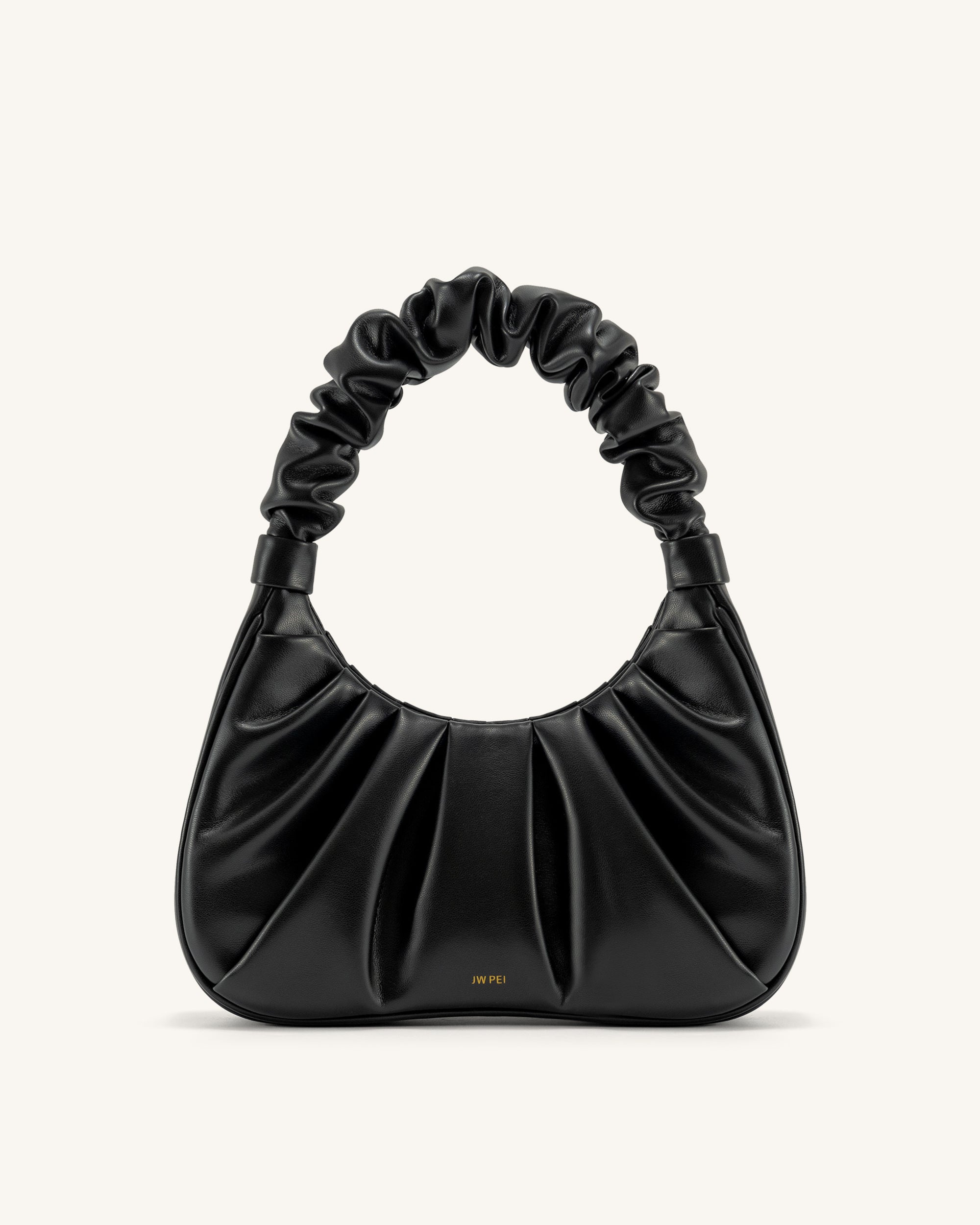 11 Gabbi Ruched Hobo Handbag - Black - Image 1