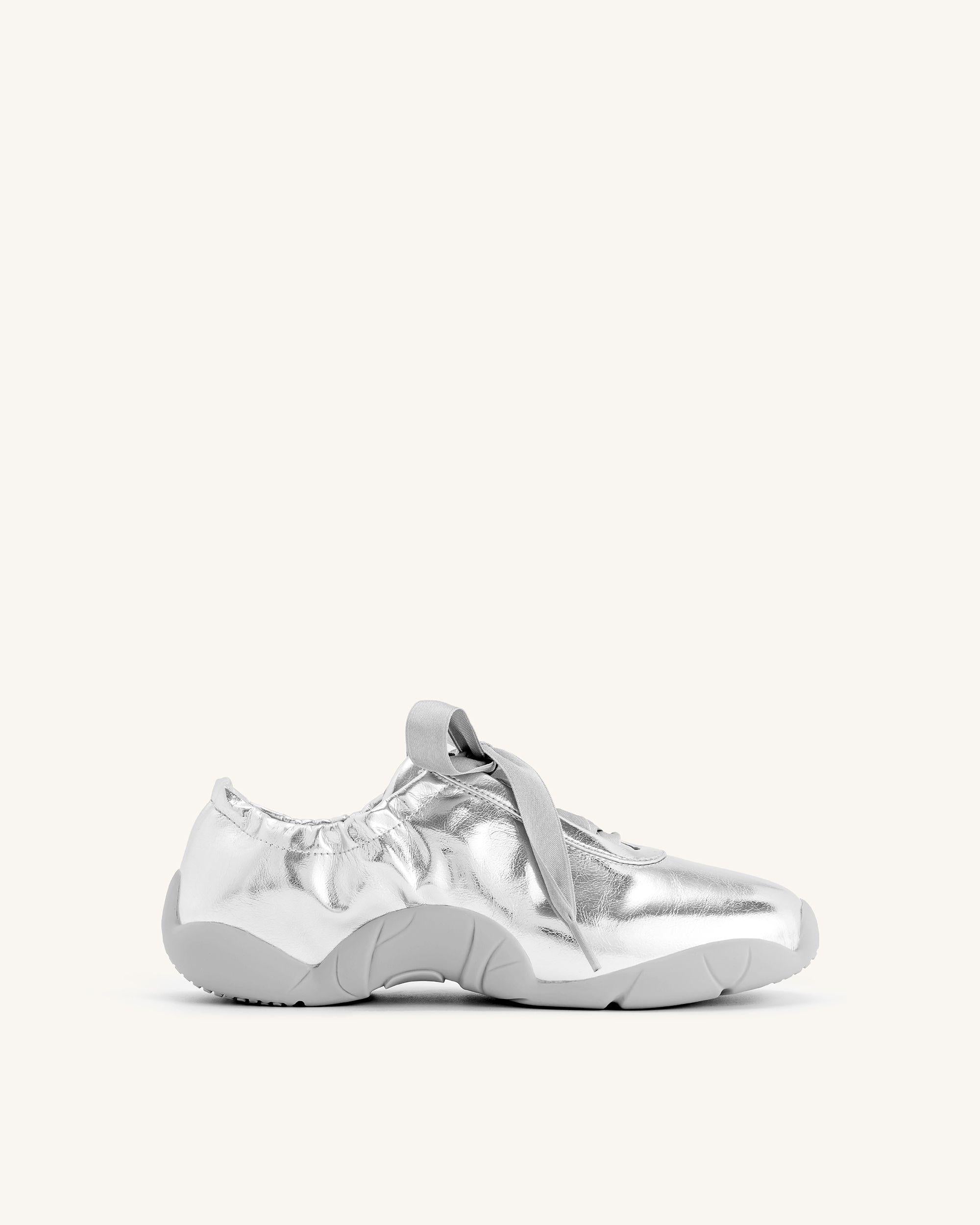 12BS02-9-2 Flavia Ballerina Sneakers - Silver - Image 1