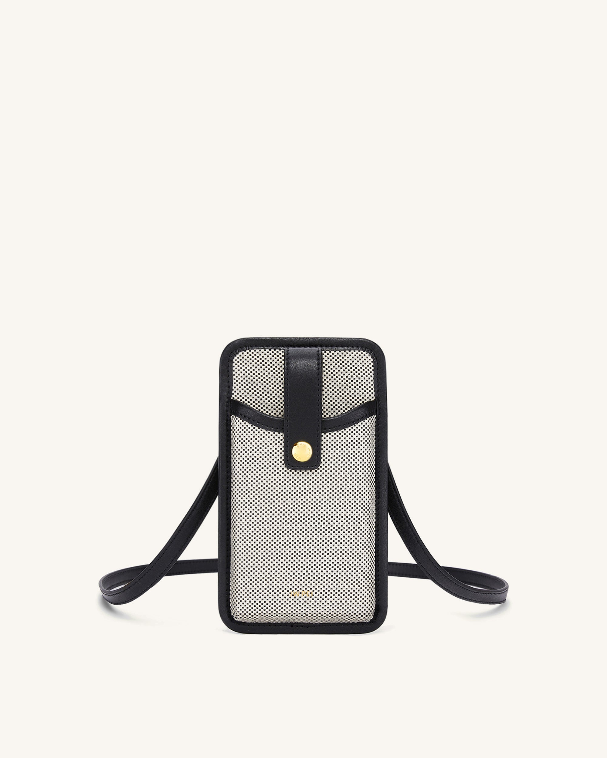 150-1Front Aylin Canvas Phone Bag - Black - Image 1