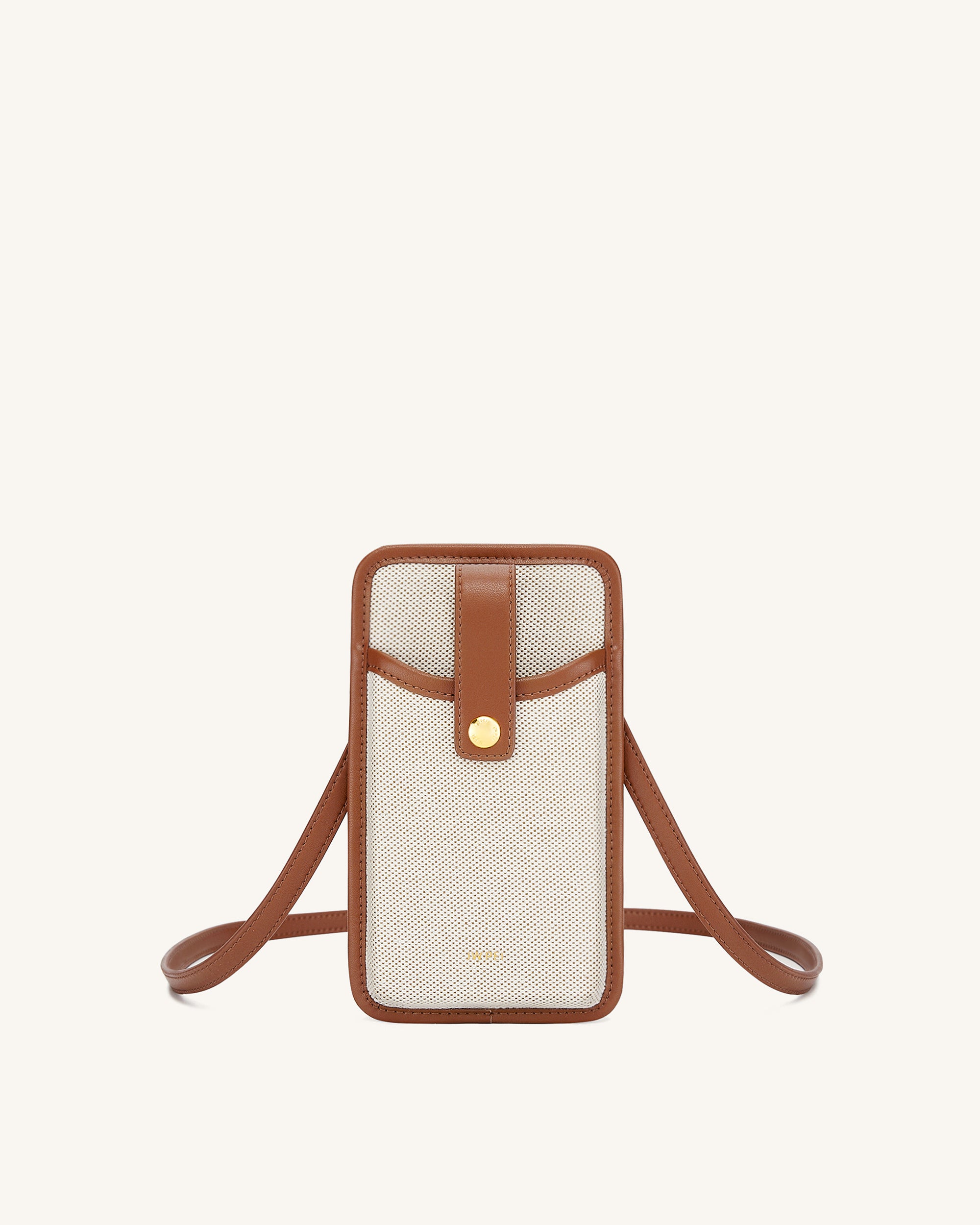 150-3_fdf6489a-a2d5-4387-a402-eccd33b99008 Aylin Canvas Phone Bag - Brown - Image 1