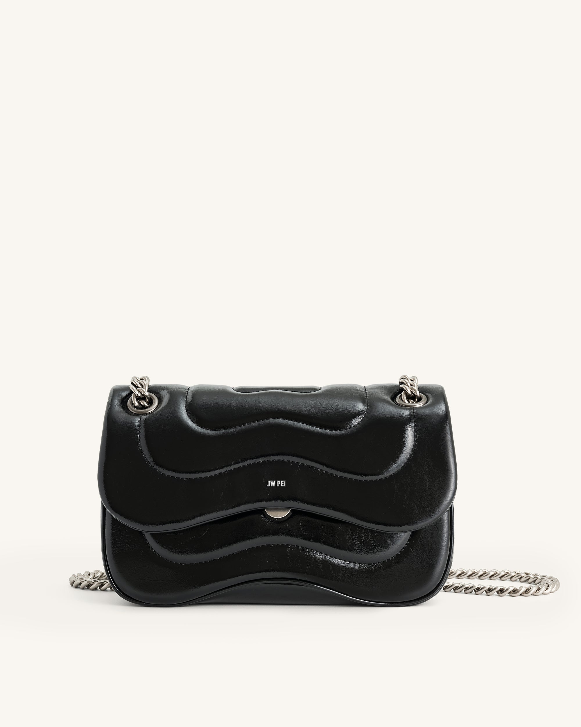 1C79-1 Tina Quilted Chain Crossbody - Black - Image 1