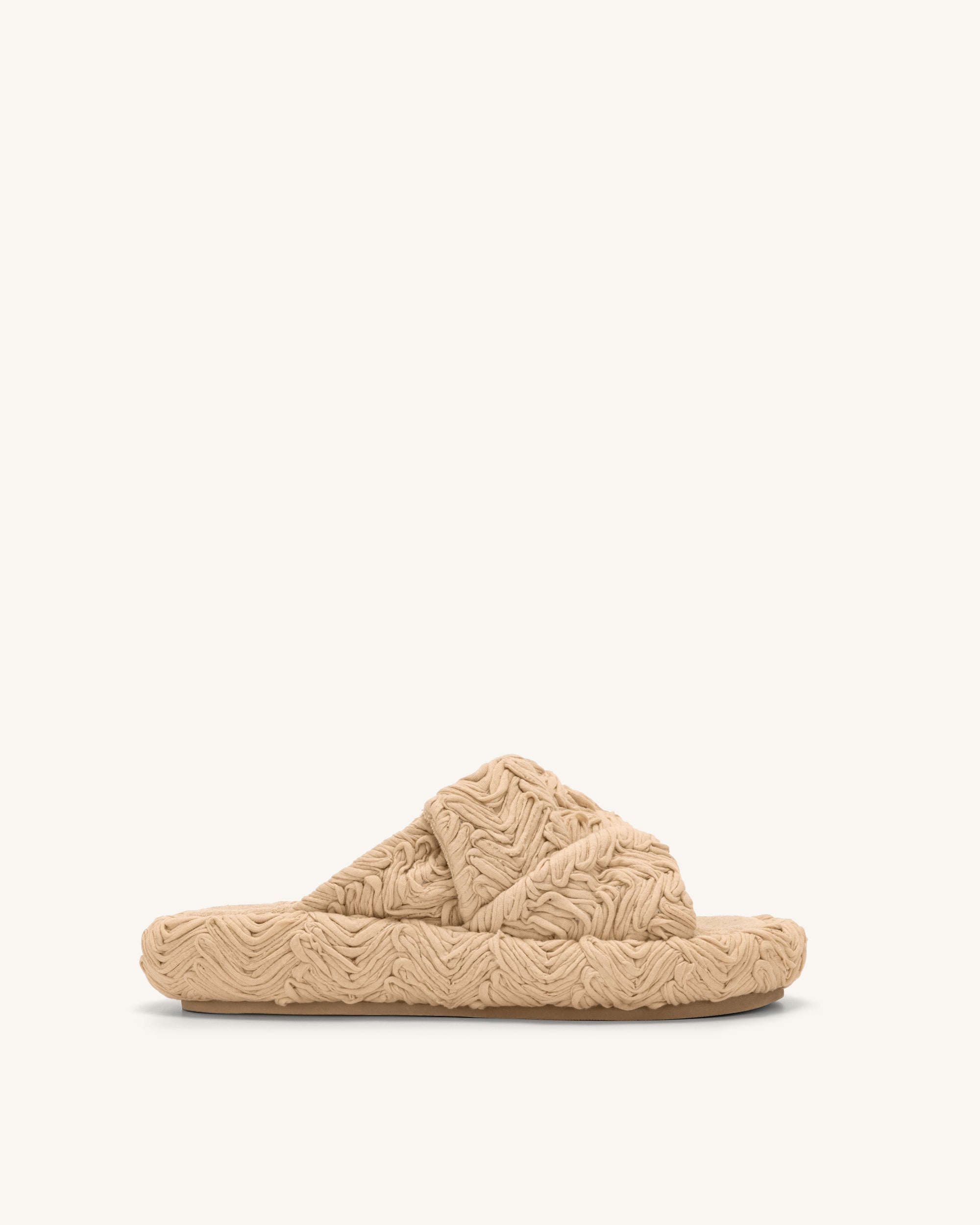 1SDS03-3Side Lilah Woven Platform Sandal - Beige - Image 1