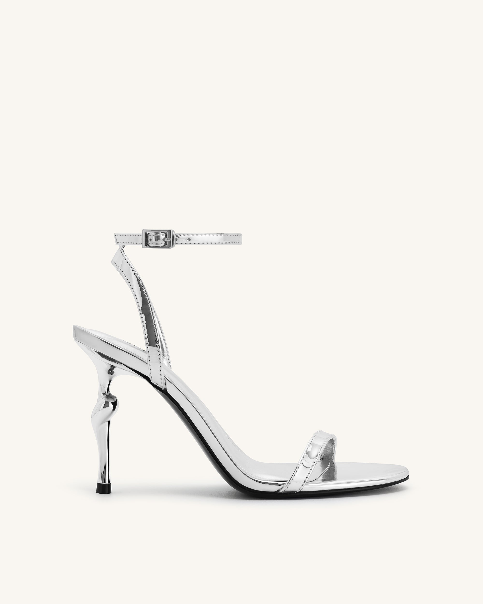 1SDS27-9-FRONT_b33cebee-9dbe-4f4a-bec9-65b5252fef52 Alivia Gold Metal Heel Sandals - Silver - Image 1