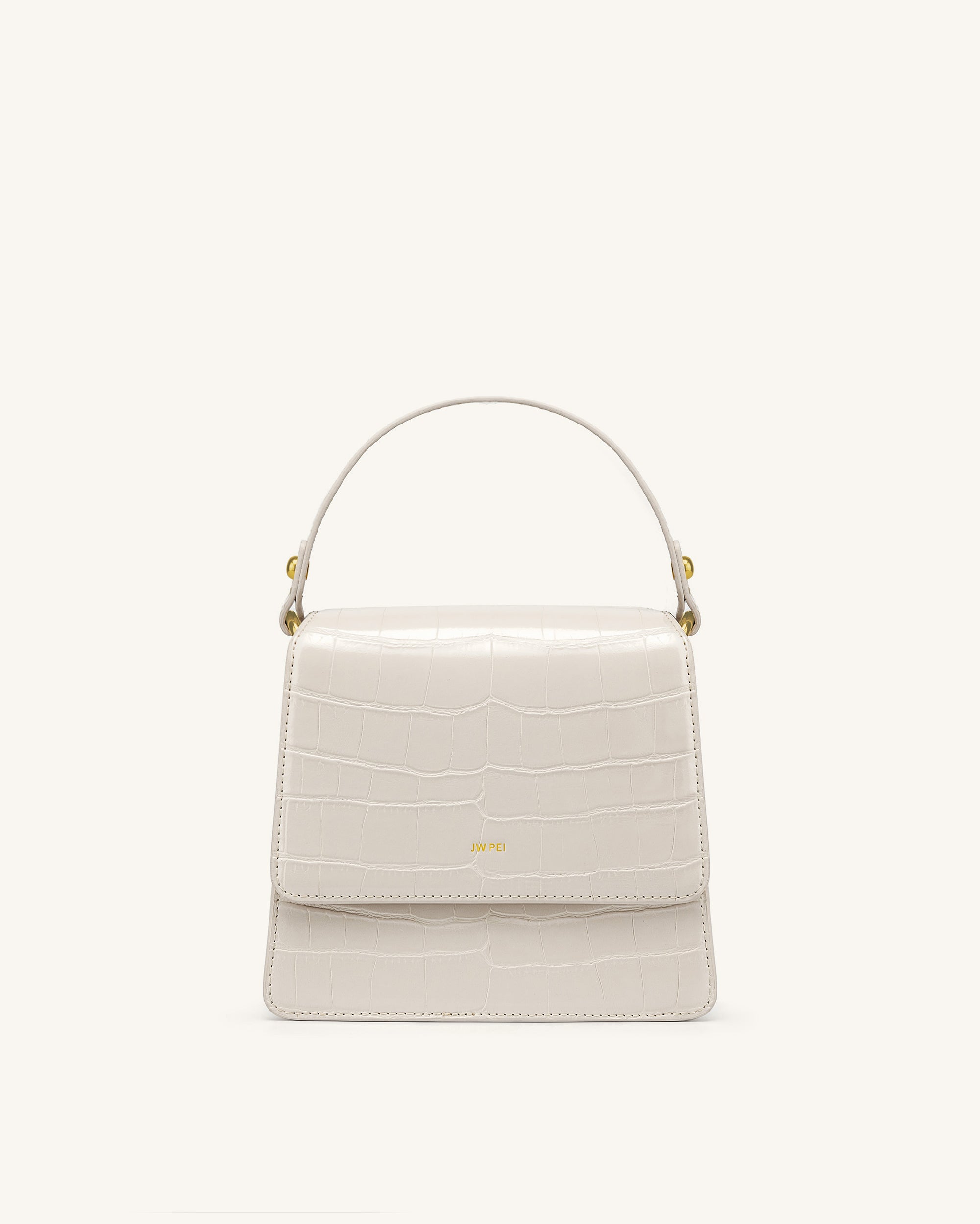2019000620-JWE49-1_e729c7d6-466a-498c-9a31-6ff518f8530f FAE Top Handle Crossbody - Ivory Croc - Image 1