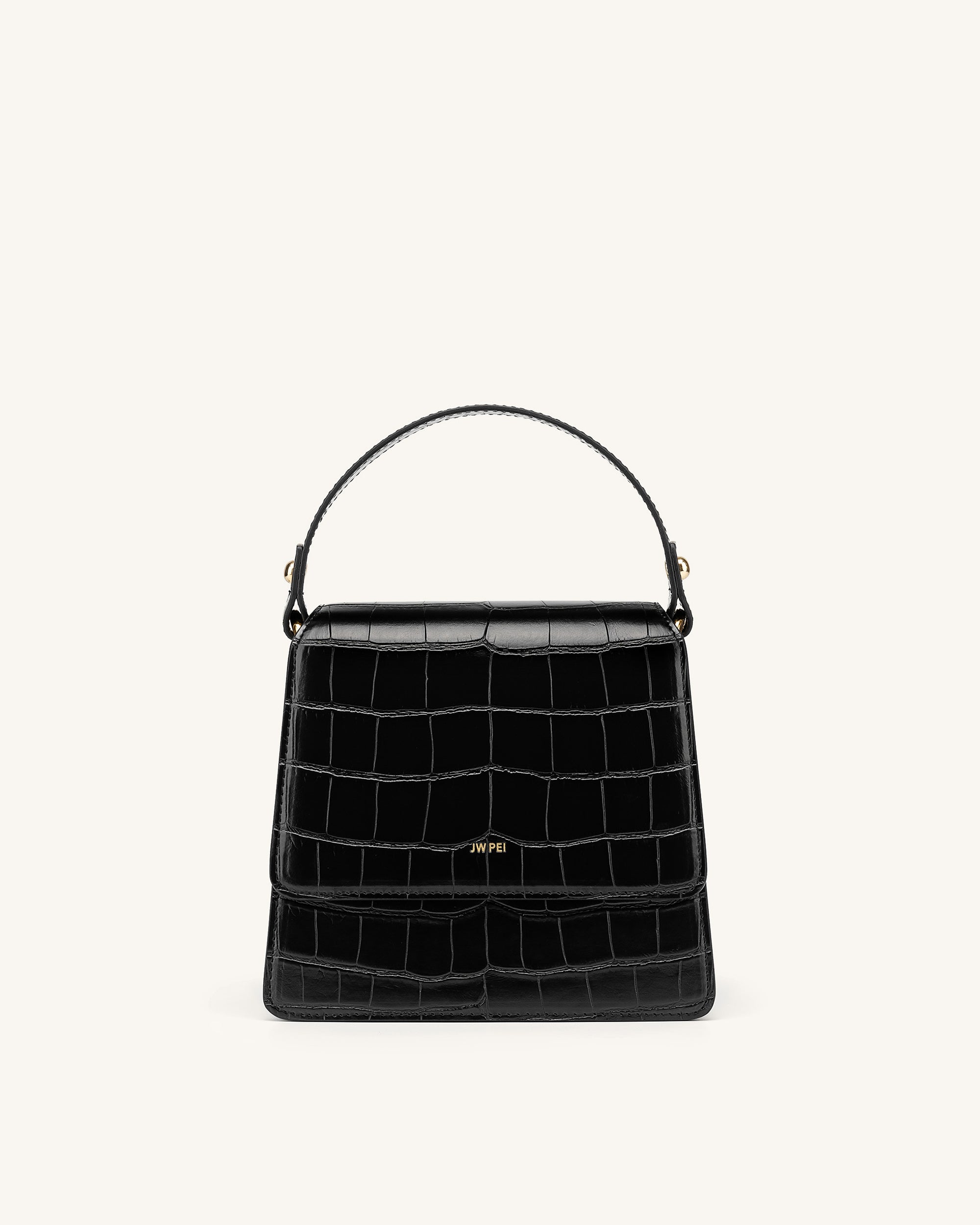 20190524-JWE_1_3583e9e2-1e9c-4fbc-9dcb-377dee8b3aaa The Fae Top Handle Bag - Black Croc - Image 1