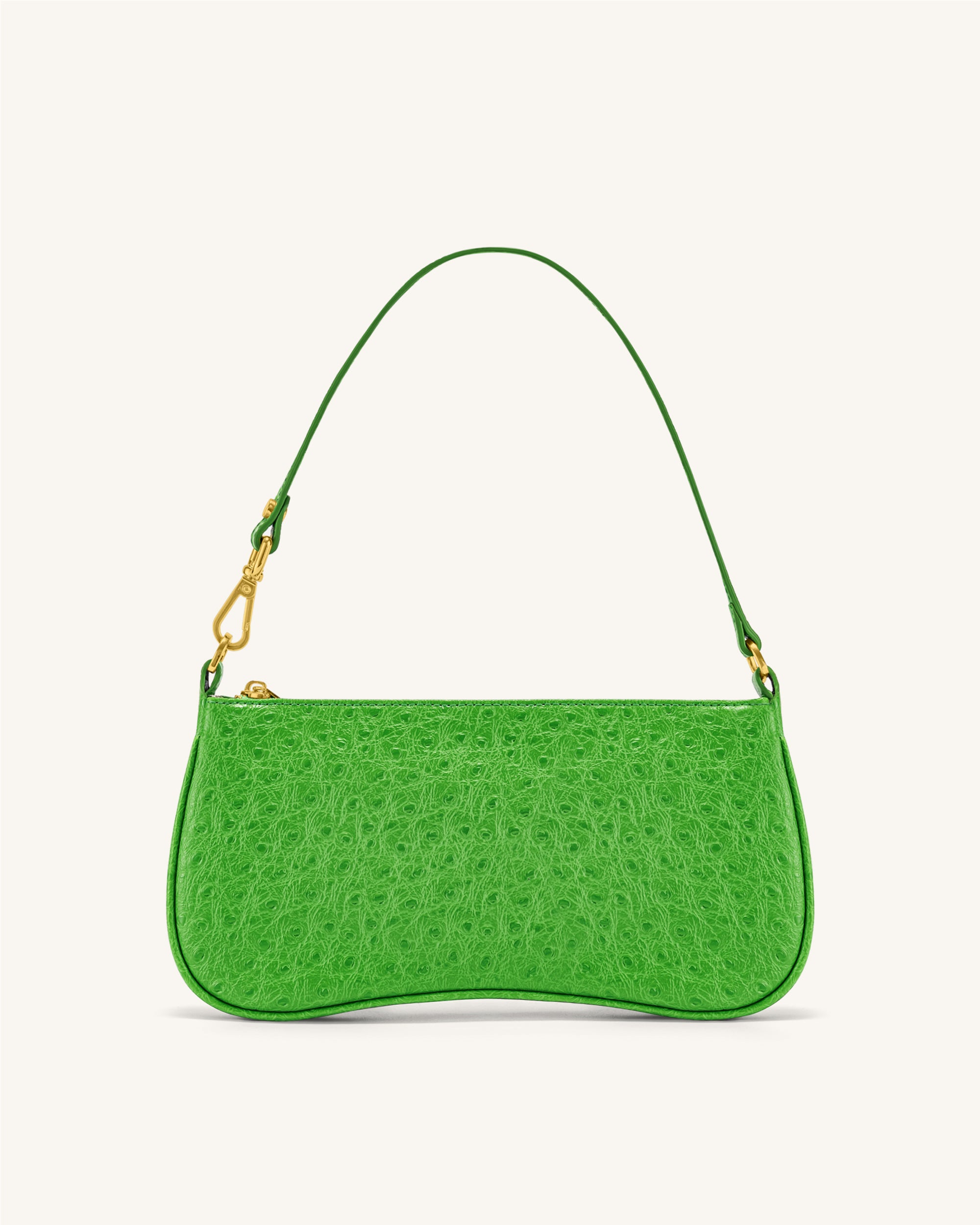 20402-17Front Eva Shoulder Handbag - Grass Green Ostrich - Image 1