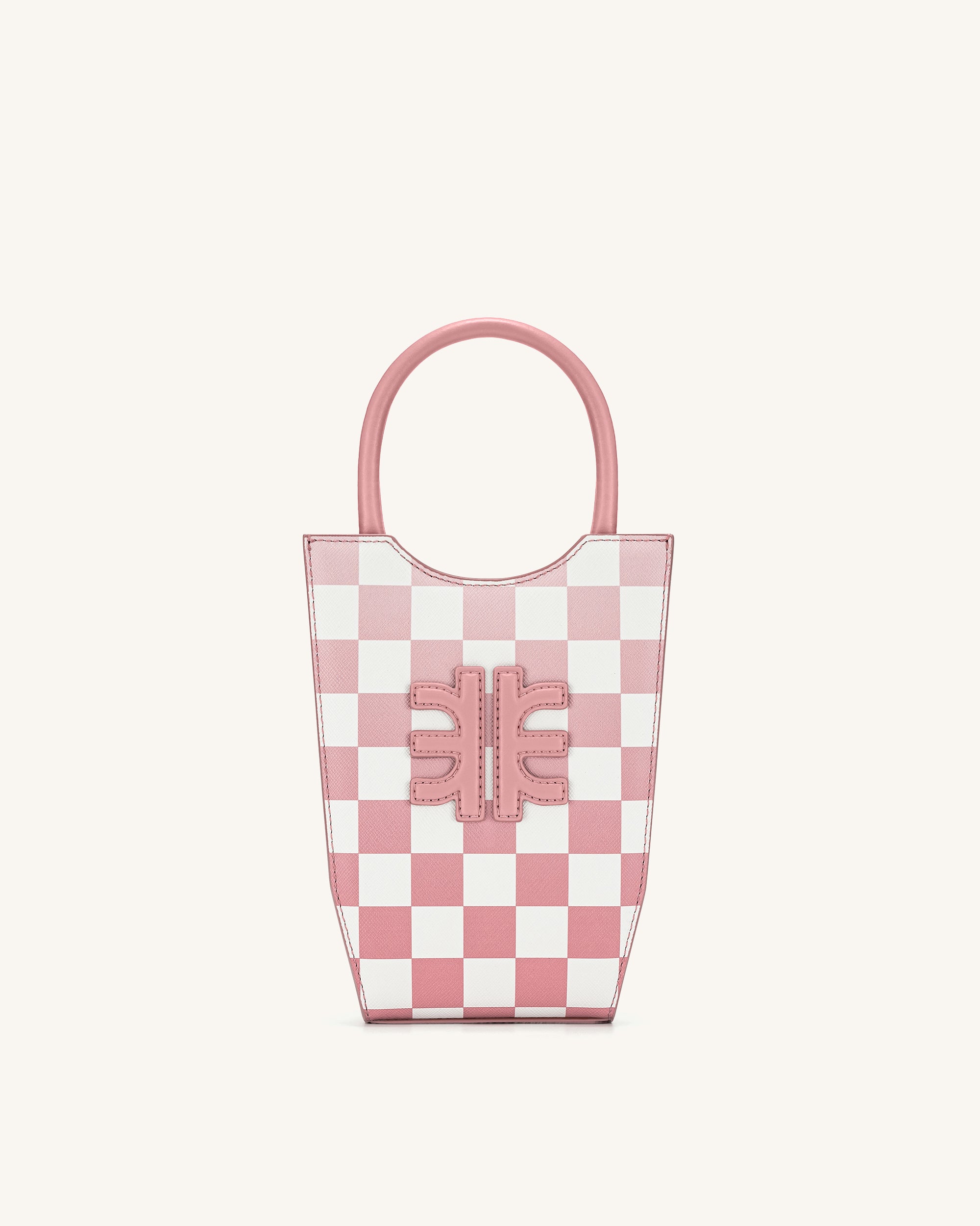 2T17-43_9eec91ce-a957-43d3-8d27-947dcafa6b5d FEI Gradient Checkerboard Phone Bag -Coral Almond - Image 1