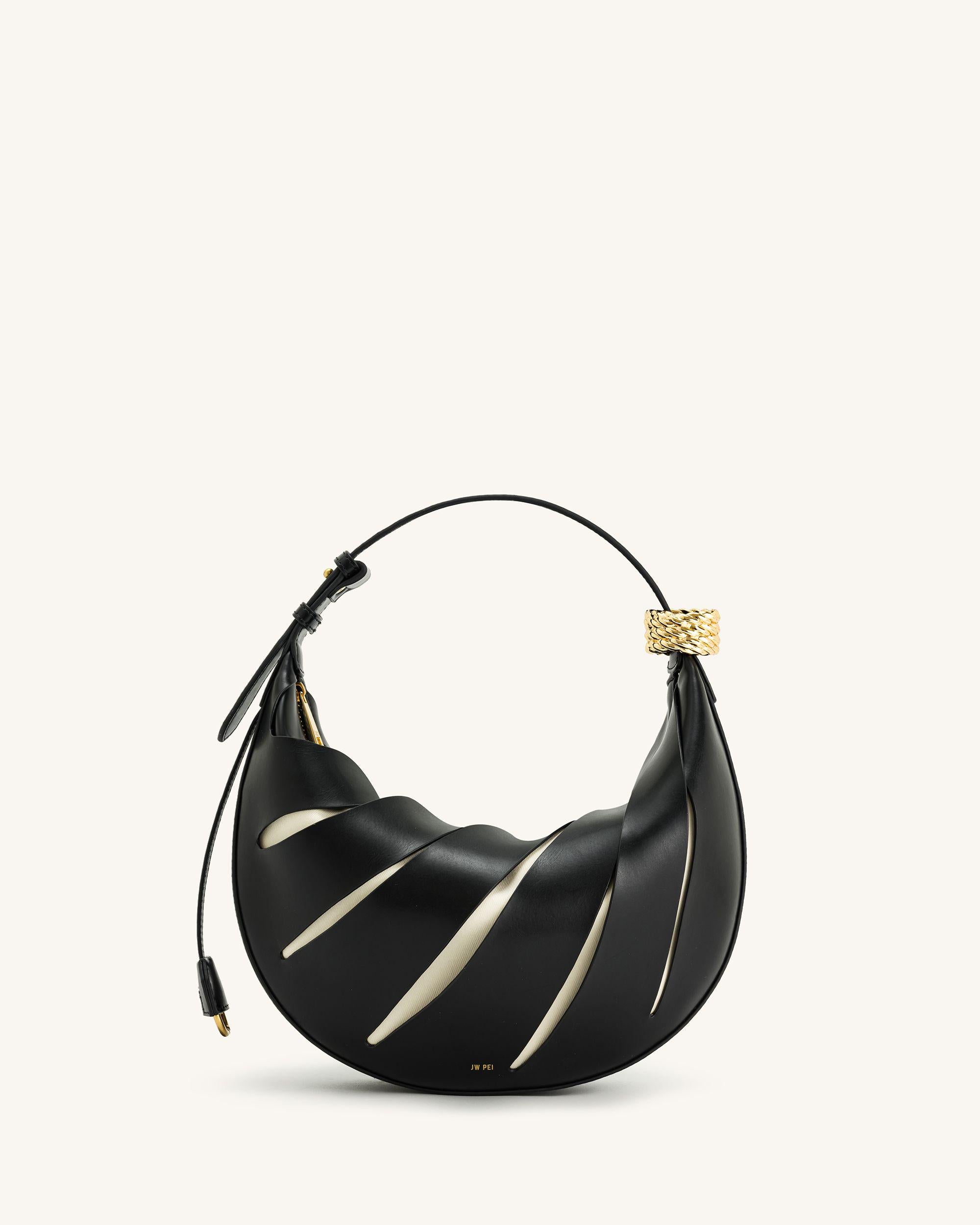 2T37-1-1 Jana Hollow Out Shoulder Bag - Black - Image 1