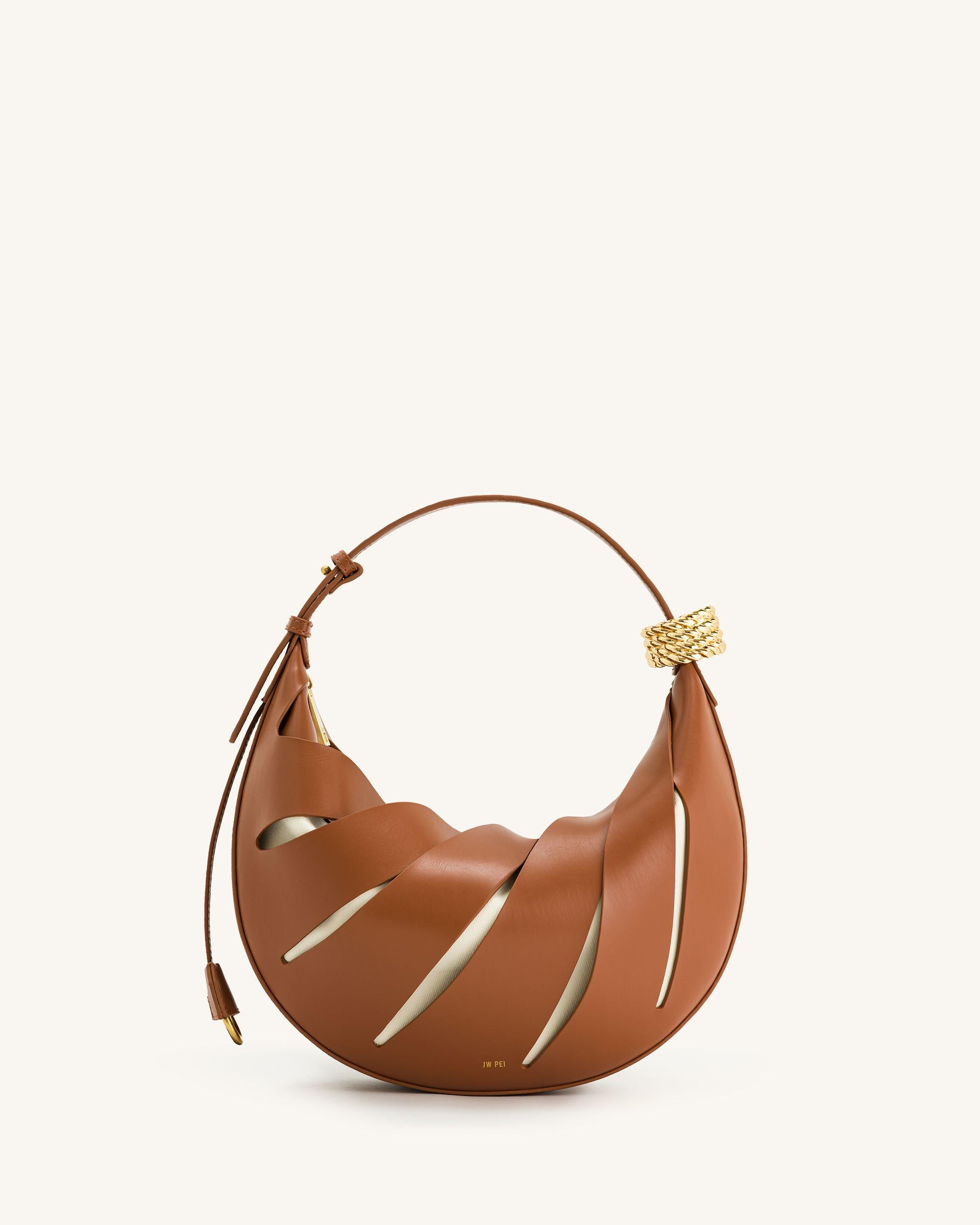 2T37-3-1 Jana Hollow Out Shoulder Bag - Brown - Image 1