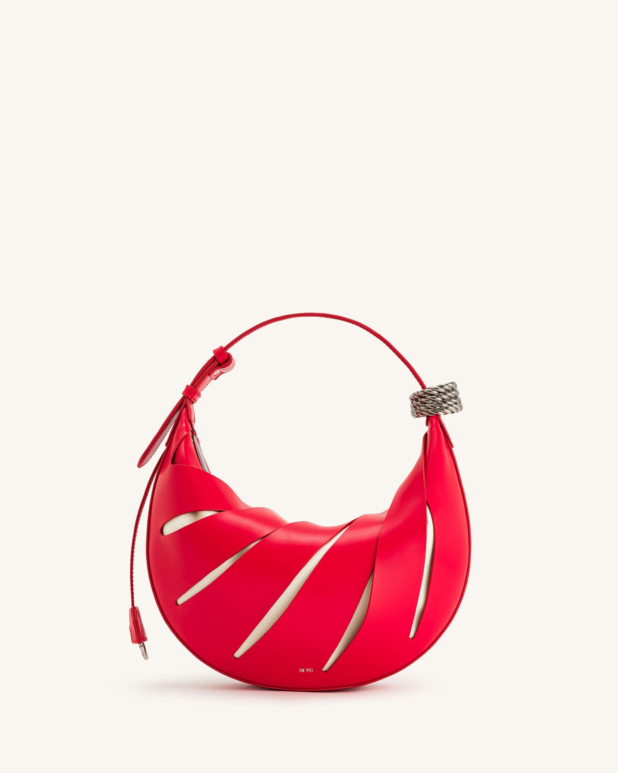 2T37-4-1 Jana Hollow Out Shoulder Bag - Red - Image 1