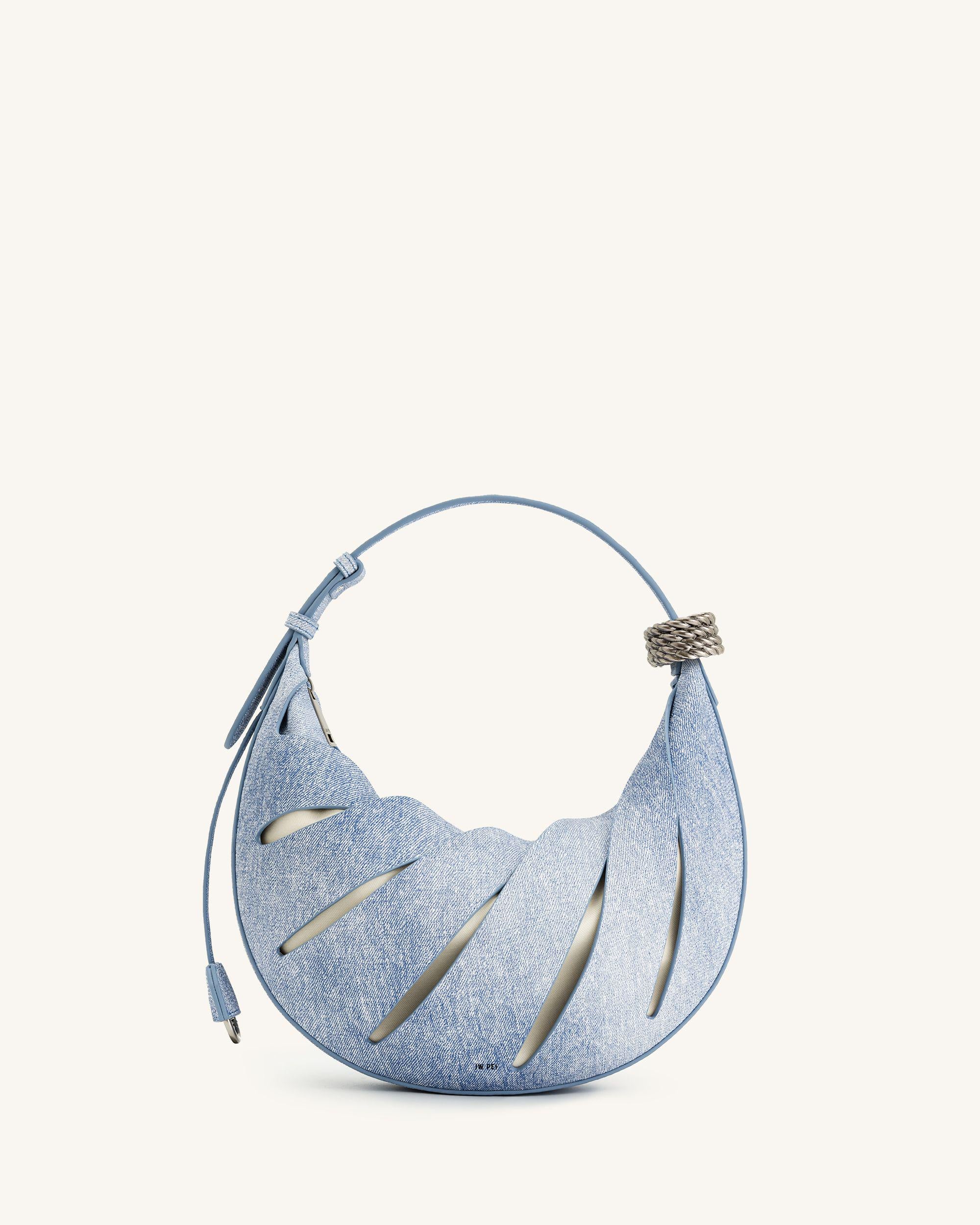 2T37-5-1 Jana Hollow Out Shoulder Bag - Blue - Image 1