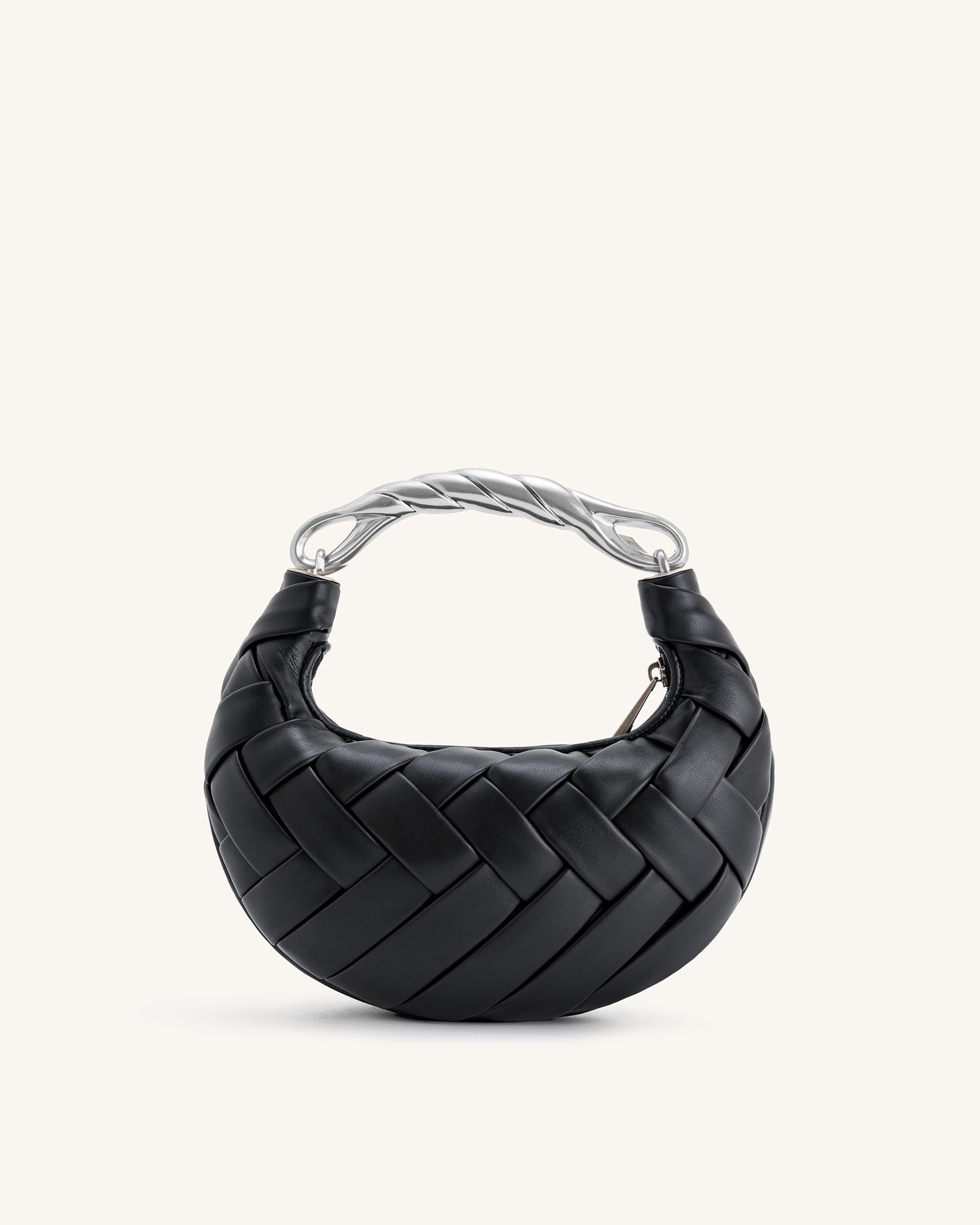2T38-1-1 Orla Weave Handbag - Black - Image 1