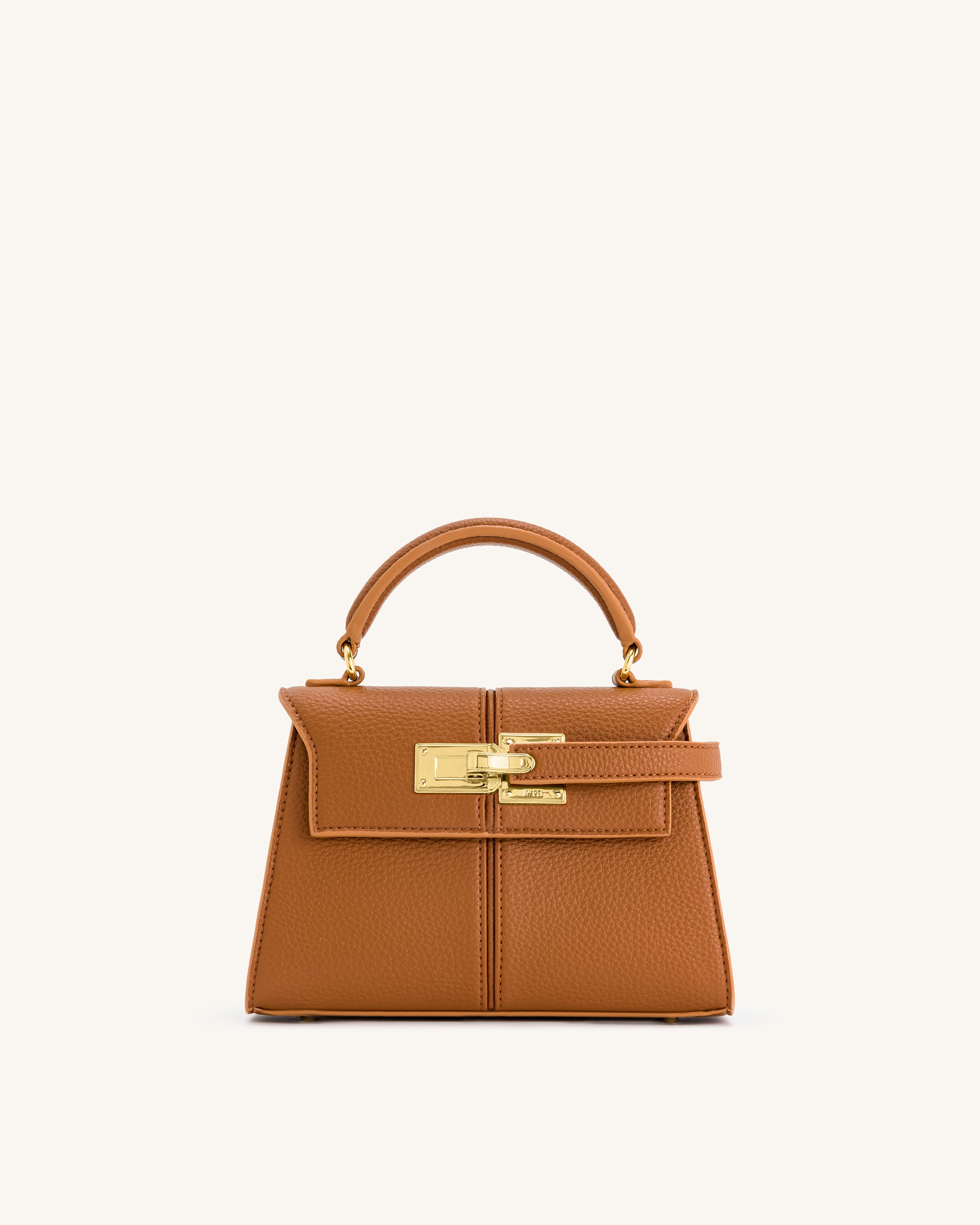 2T47-3-FRONT Elise Top Handle Bag - Brown - Image 1