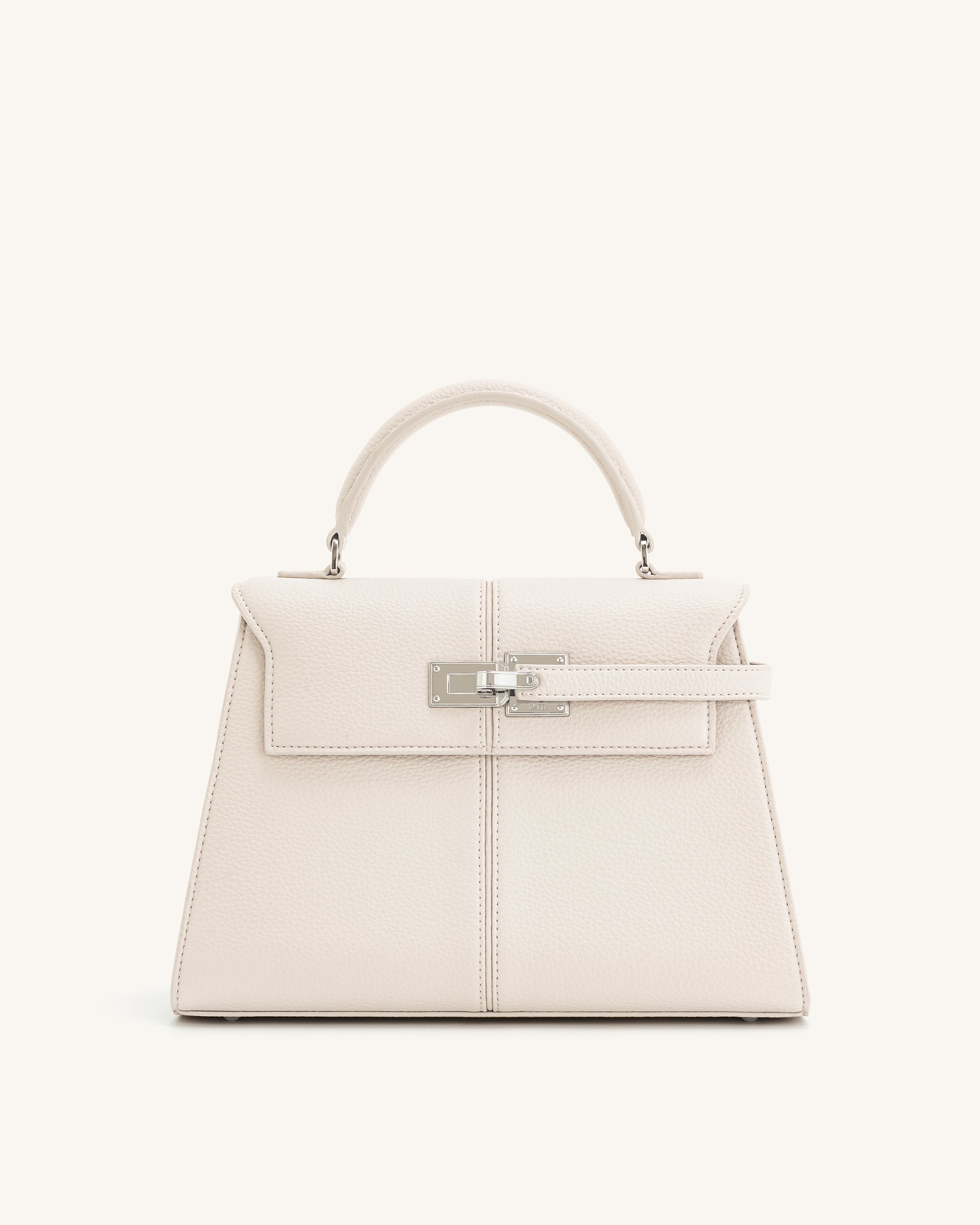 2T85-2-FRONT_15e9e4e1-c749-4d51-a99a-baa780ebd0a7 Elise Large Top Handle Bag - White - Image 1