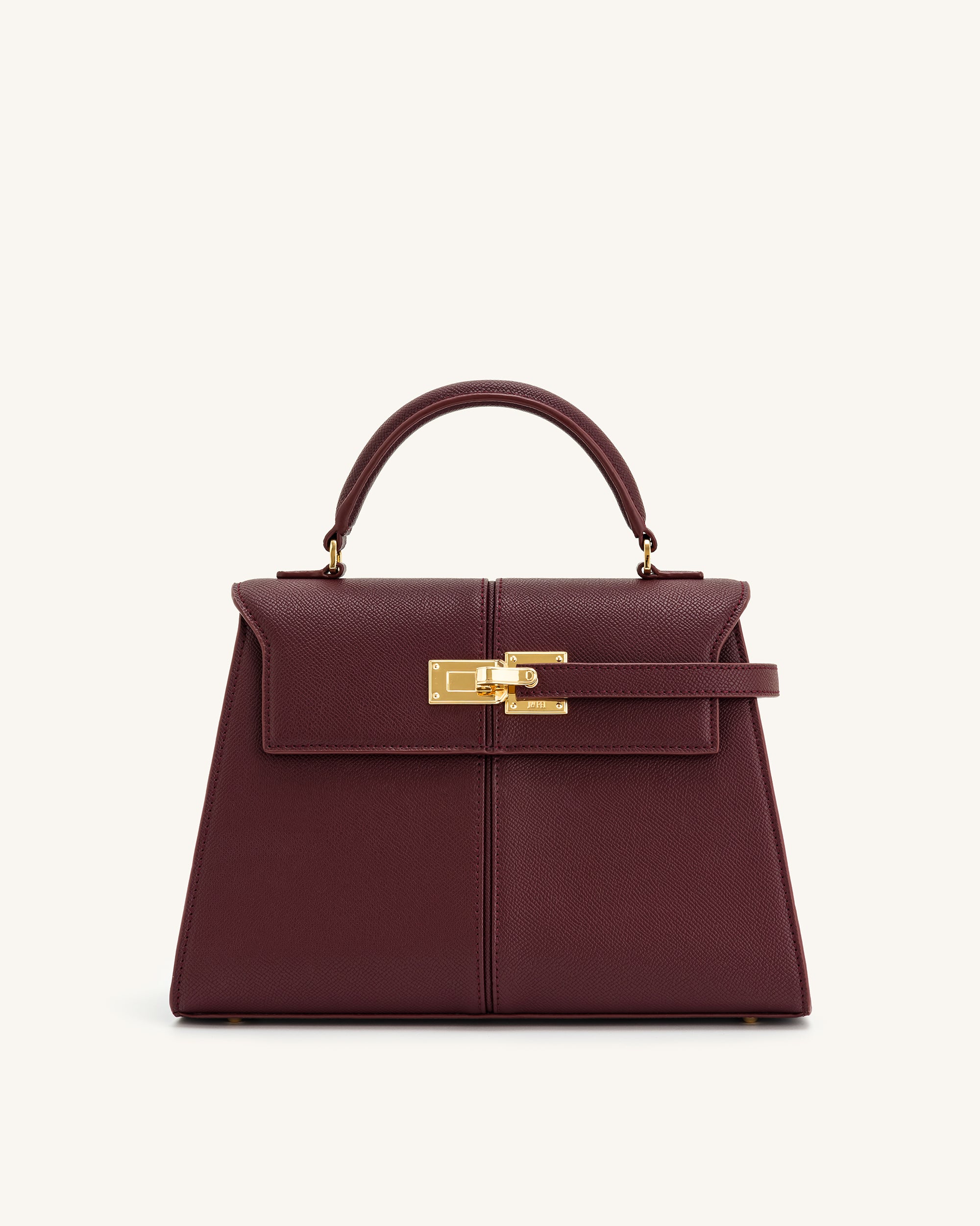 2T85-4-FRONT Elise Large Top Handle Bag - Claret - Image 1