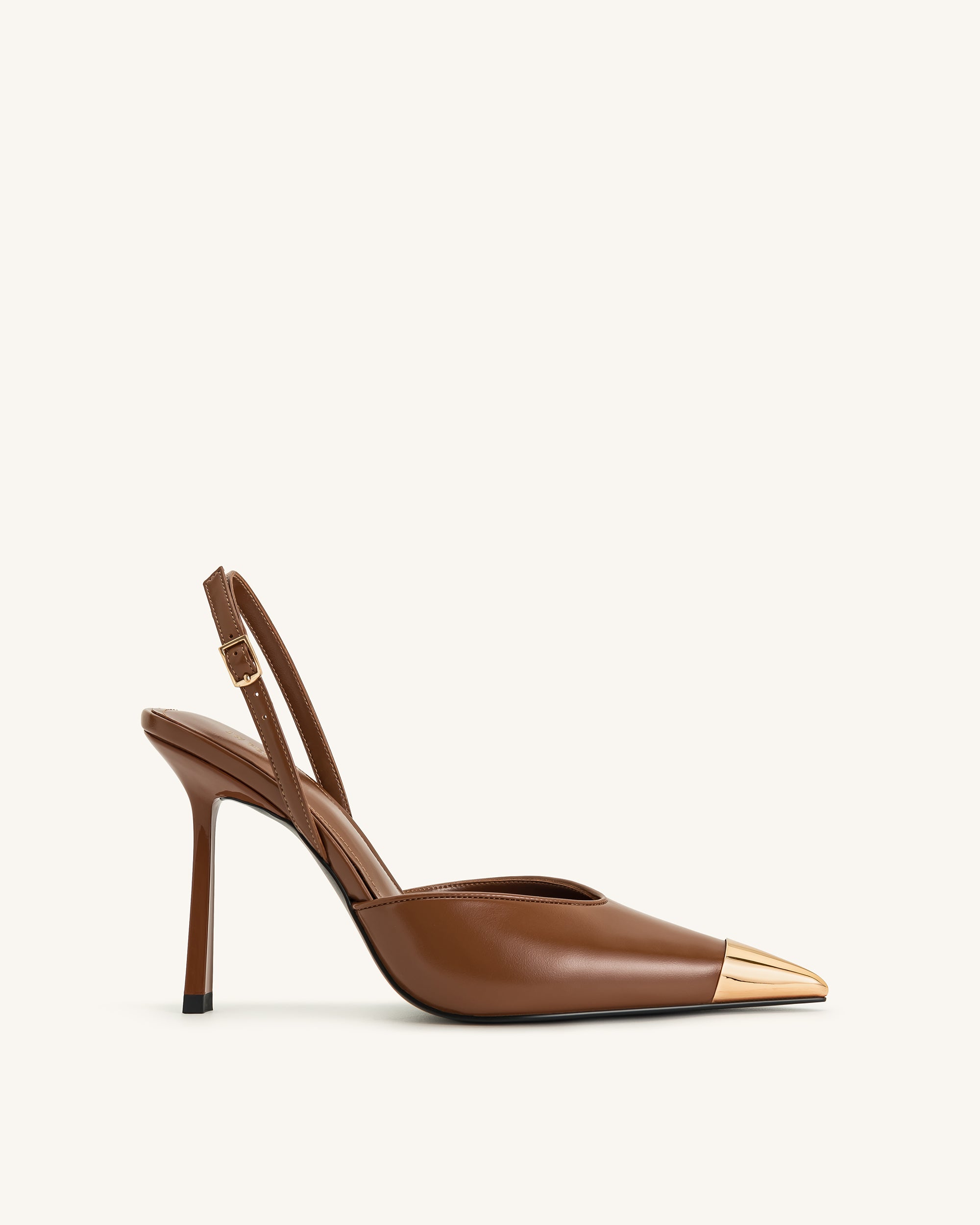 4PS120-3-SIDE1_7dd13151-a83f-485c-85af-ad74eb5c9494 Savannah Gold Tipped Slingback Pumps - Brown - Image 1