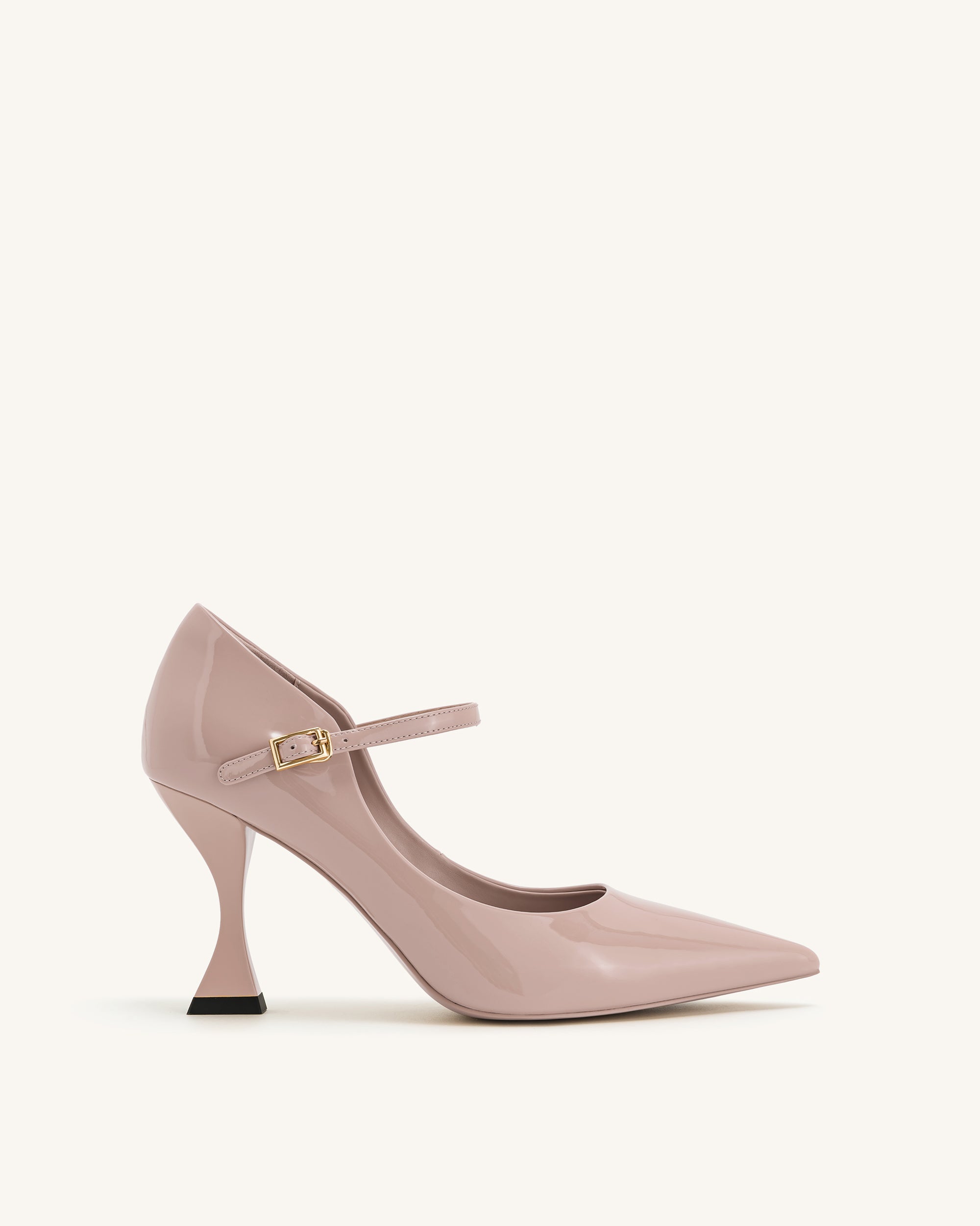 4PS87-42-FRONT_22f7ff20-cf9b-4c97-aec7-3be44663363f Thalina Patent Leather Pumps - Dusty Pink - Image 1