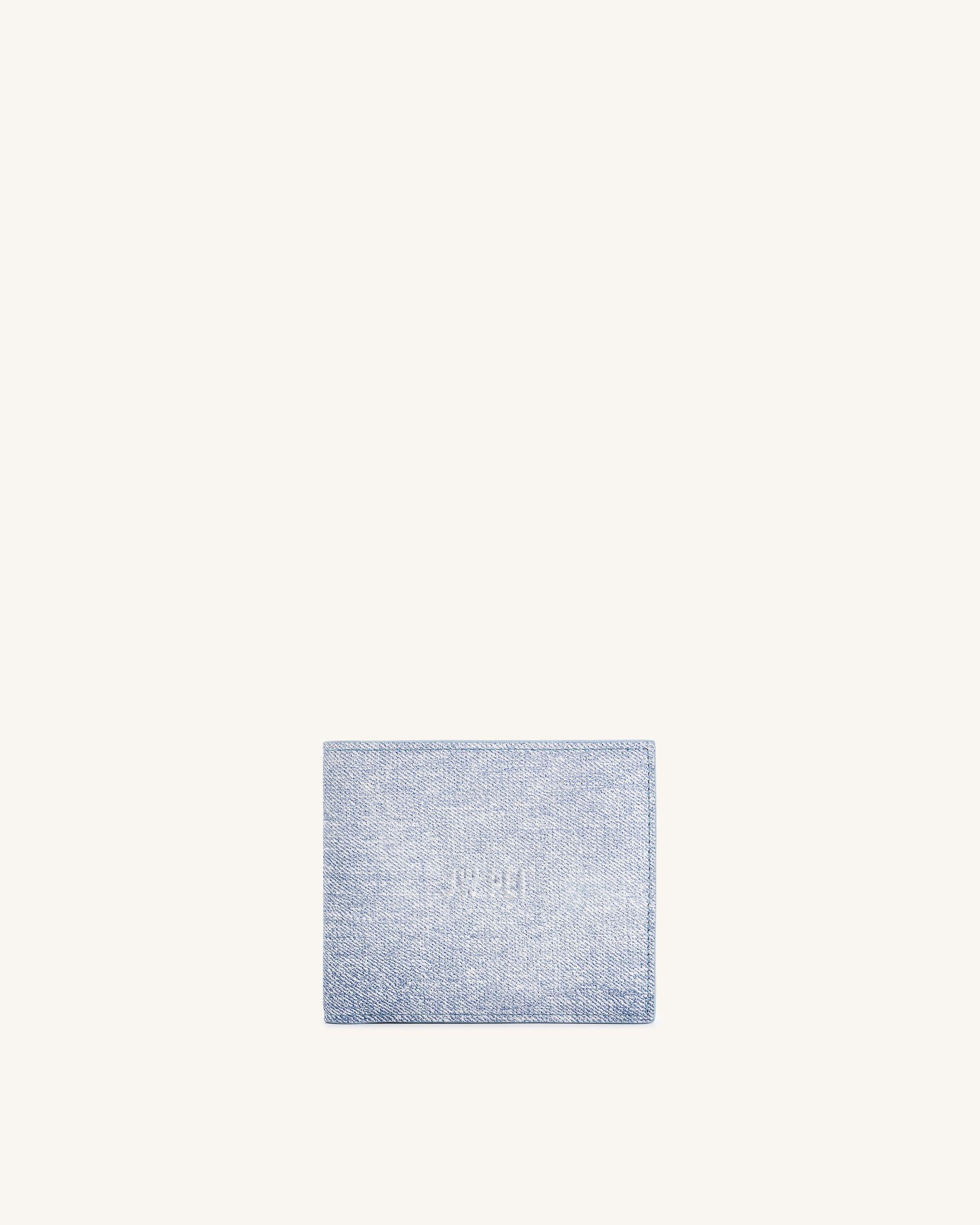722-5 Afra Denim Embossed Wallet - Blue - Image 1
