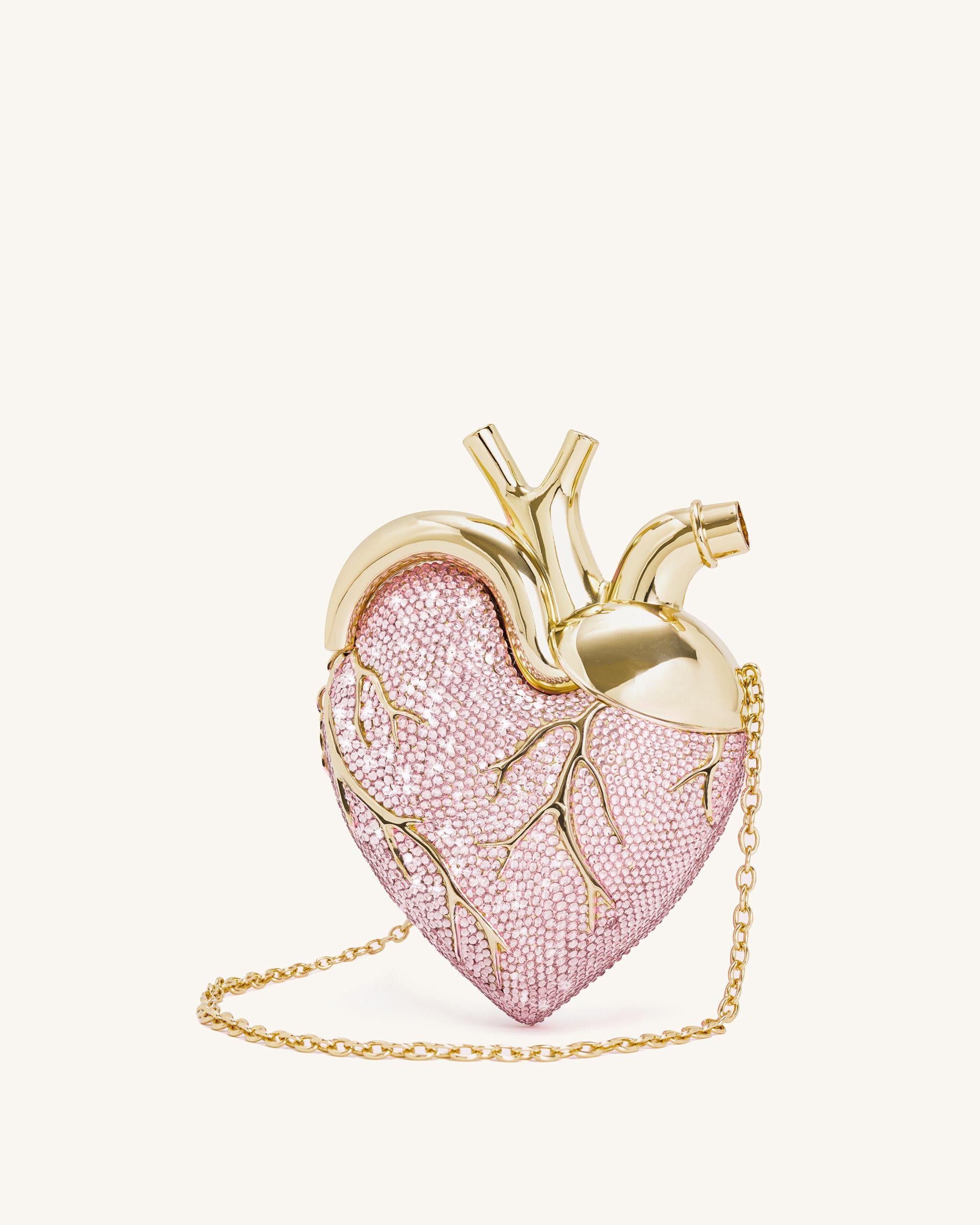 738-4-1_2cba2013-f357-4f67-9805-75c6411f1a92 Maren Artificial Crystal Heart Shaped Bag - Pink - Image 1