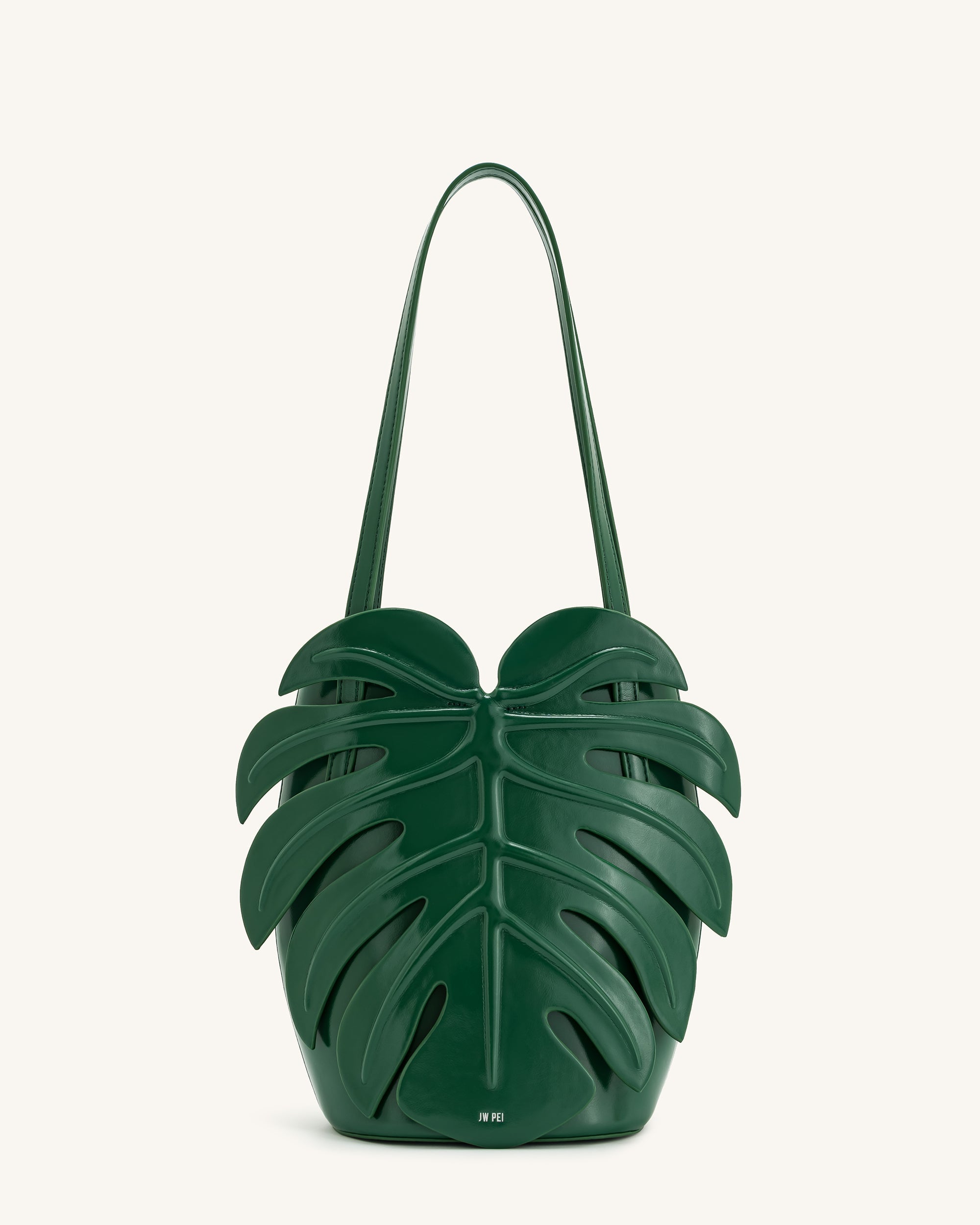 786-7-FRONT_9c5720cb-0bc9-44ab-b64b-d8e30de4b46d Cecelia Leaf Shape Shoulder Bag - Green - Image 1