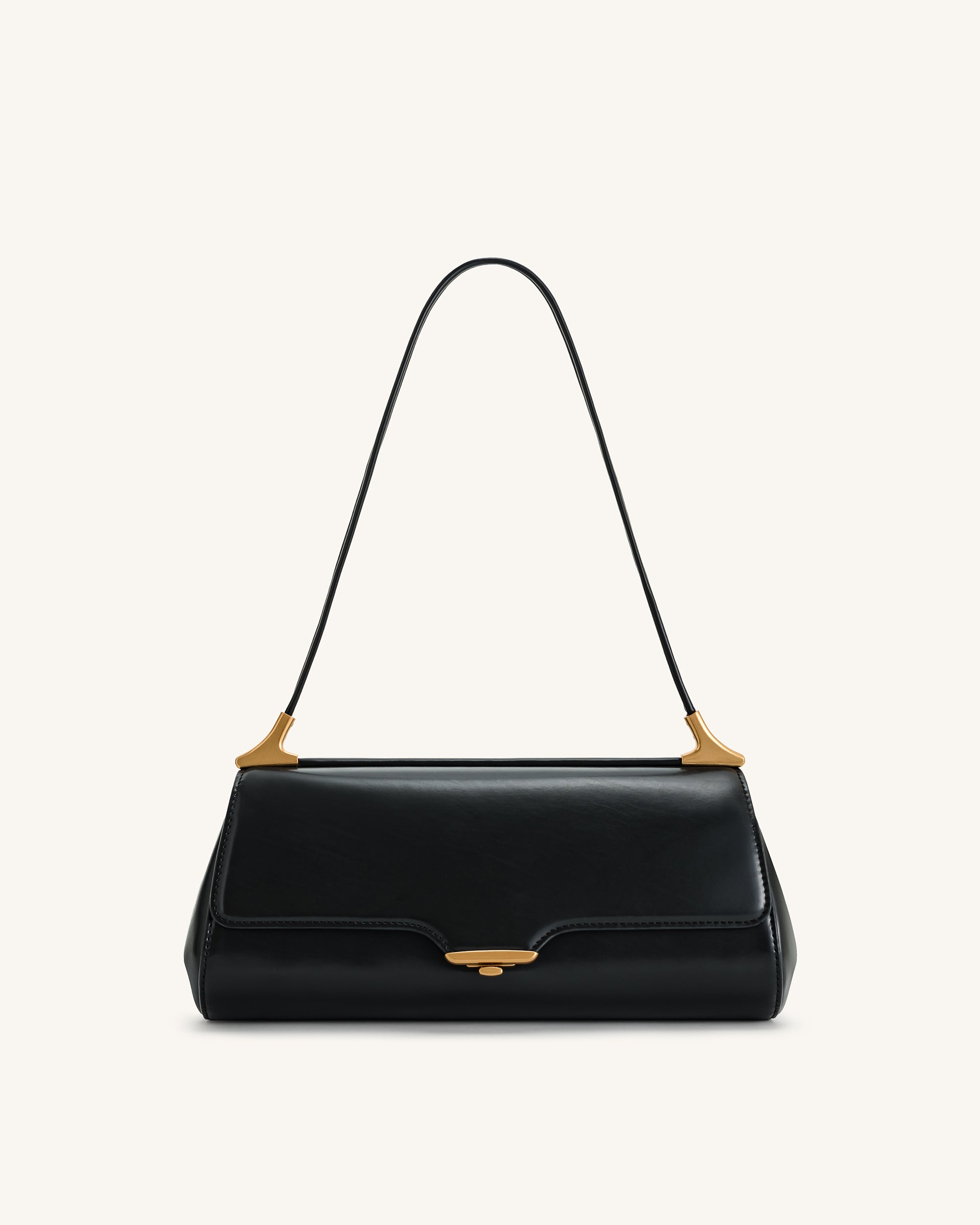 7C66-1-FRONT Eloise Shoulder Bag - Black - Image 1