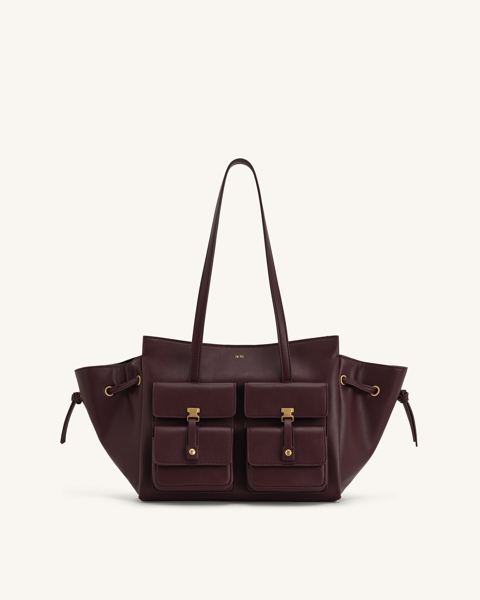 8T001-4-FRONT Linda Tote Bag - Deep Burgundy - Image 1