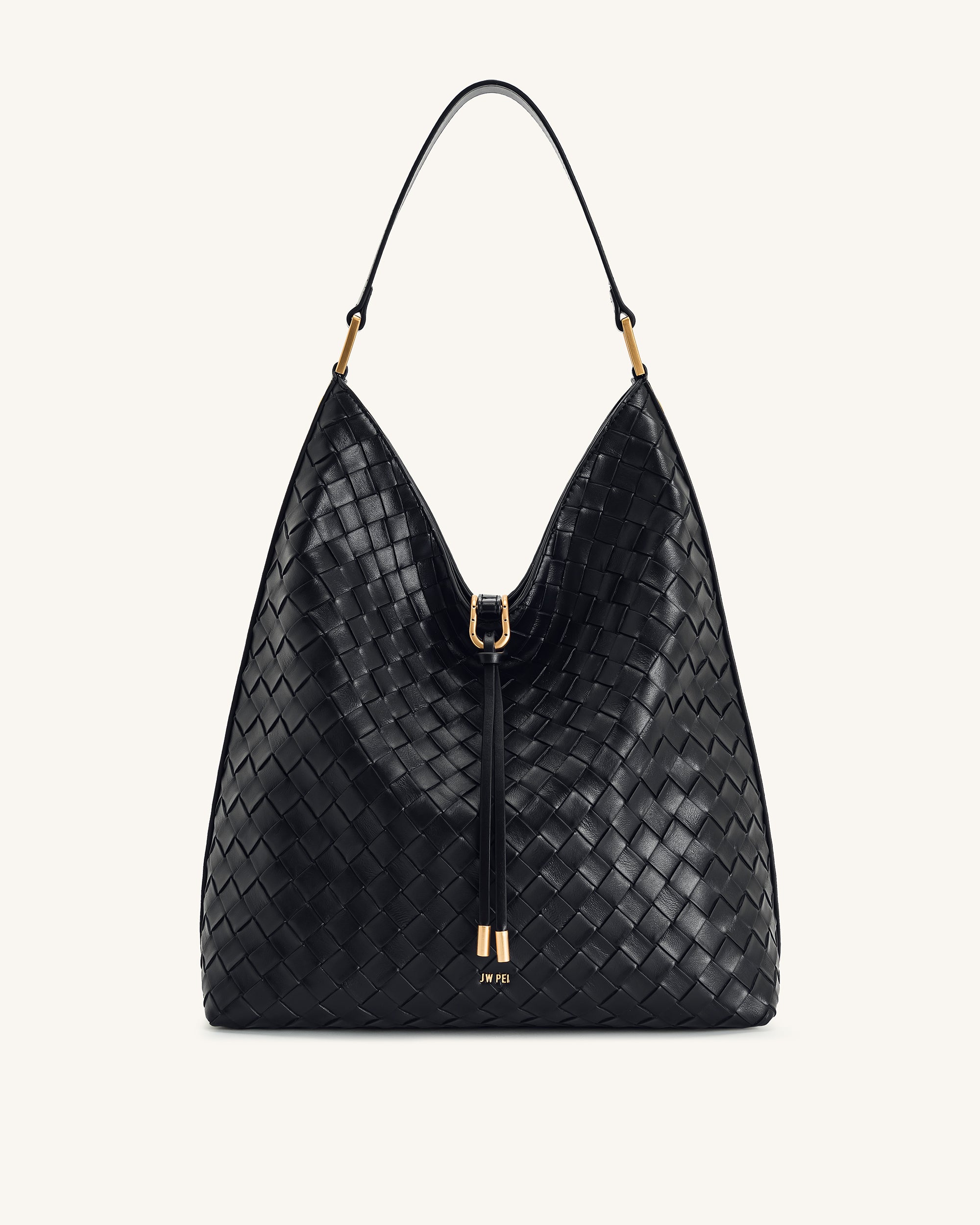 8T026-12-FRONT_70709607-cf30-4a36-a5fa-a3d21a0e736b Aria Woven Texture Shoulder Bag - Black - Image 1