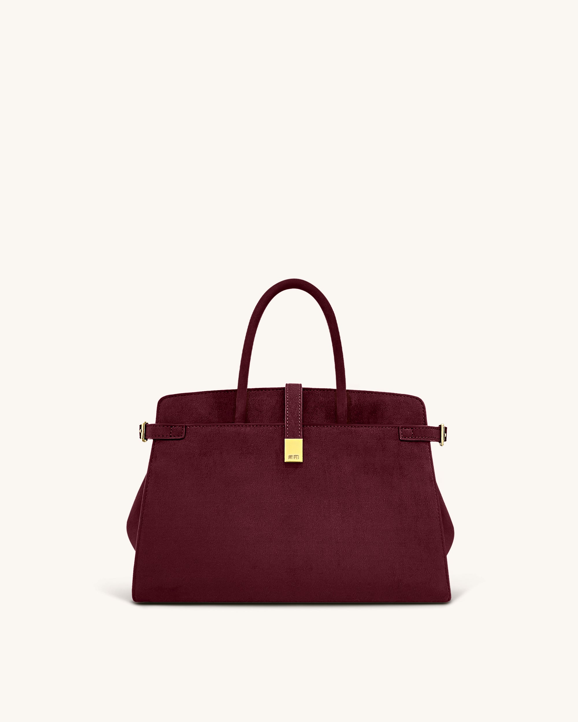 8T041-4_1-1 Saige Faux Suede Tote Bag - Burgundy - Image 1