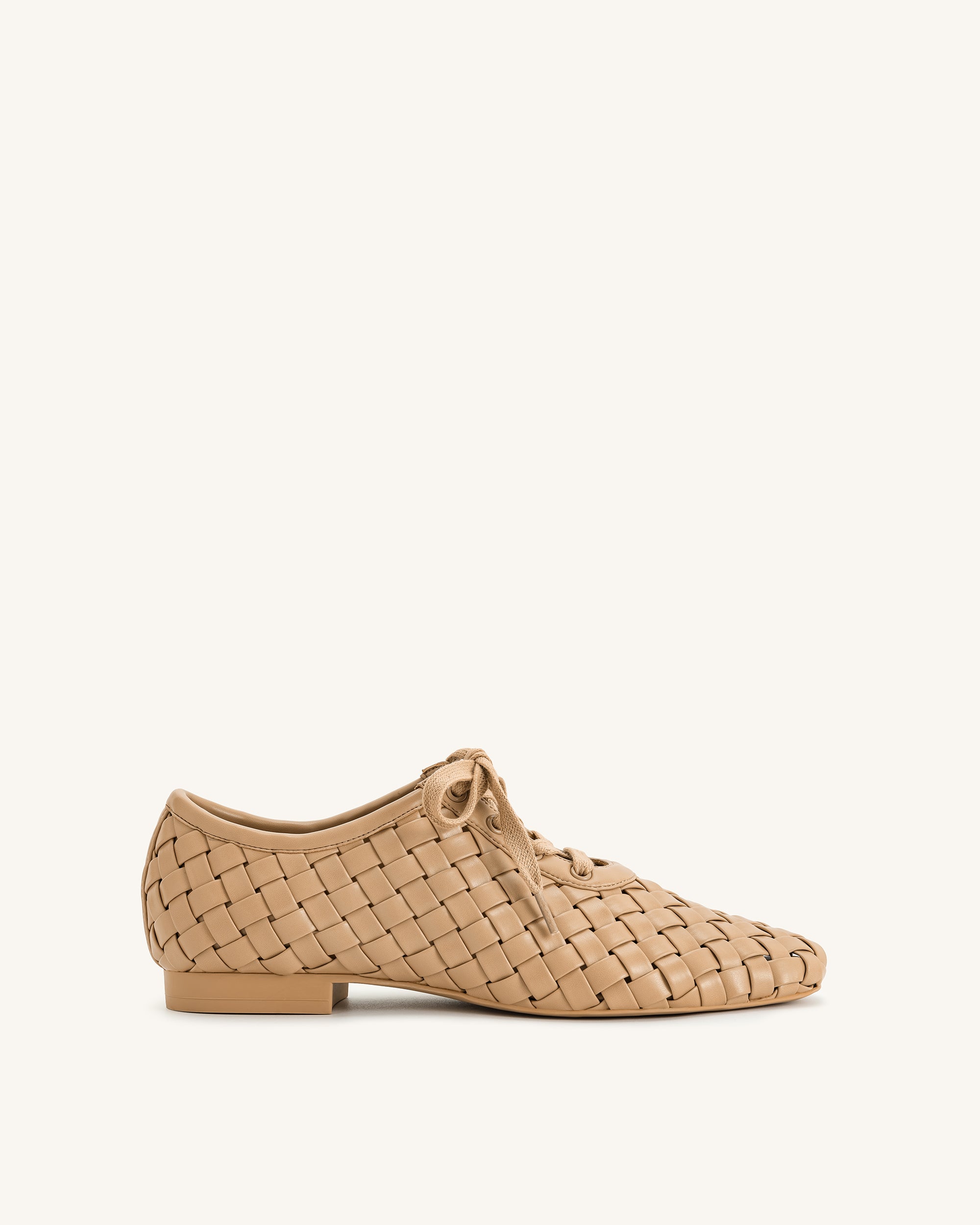 9FS10-3-SIDE1_7cea97b1-b9b6-4fa0-99ea-4e4b578457b2 Kayla Weave Strap Flat Shoes - Apricot - Image 1
