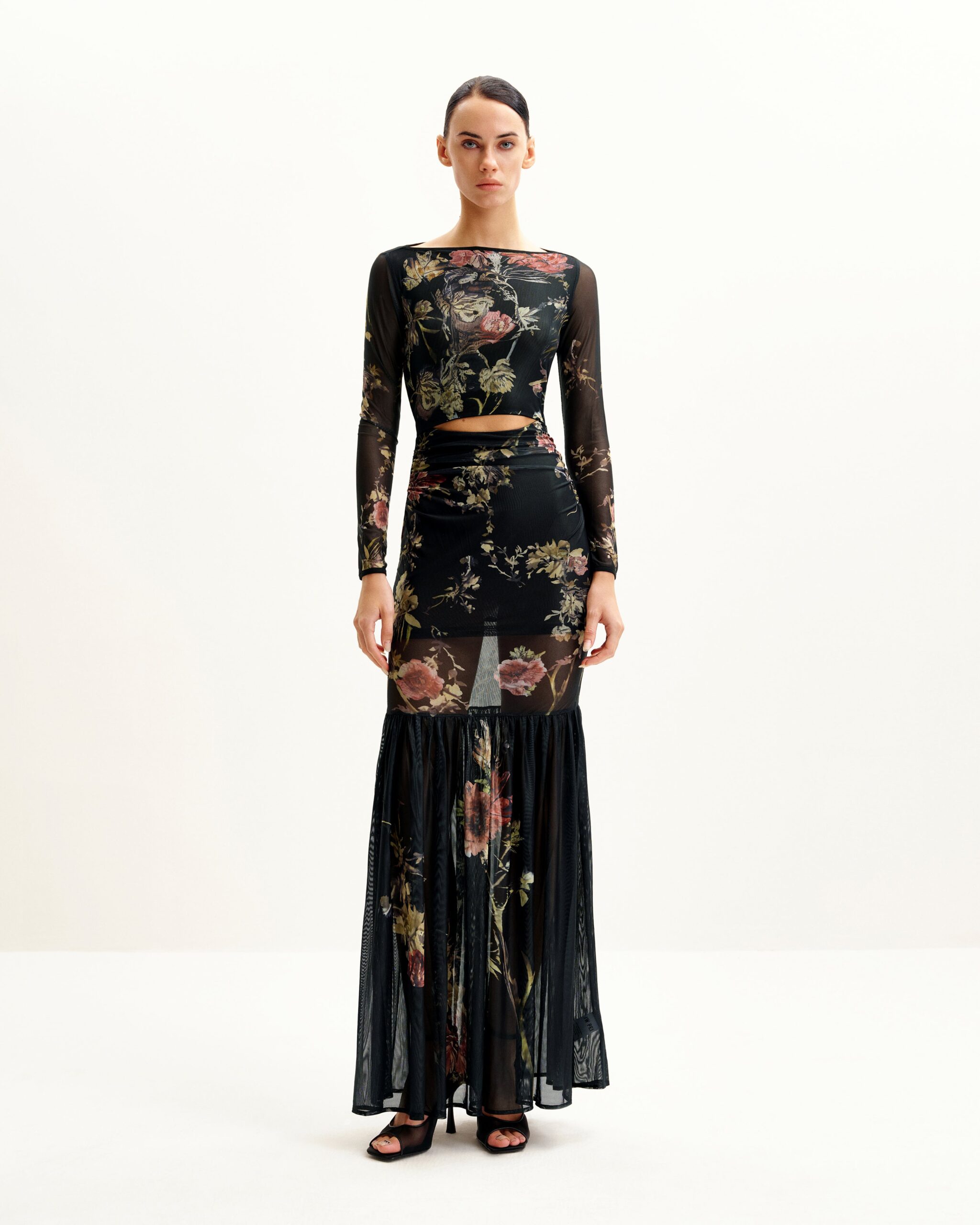 DS167-3_1 Alicia Printed Mesh Dress - Multicolor - Image 1