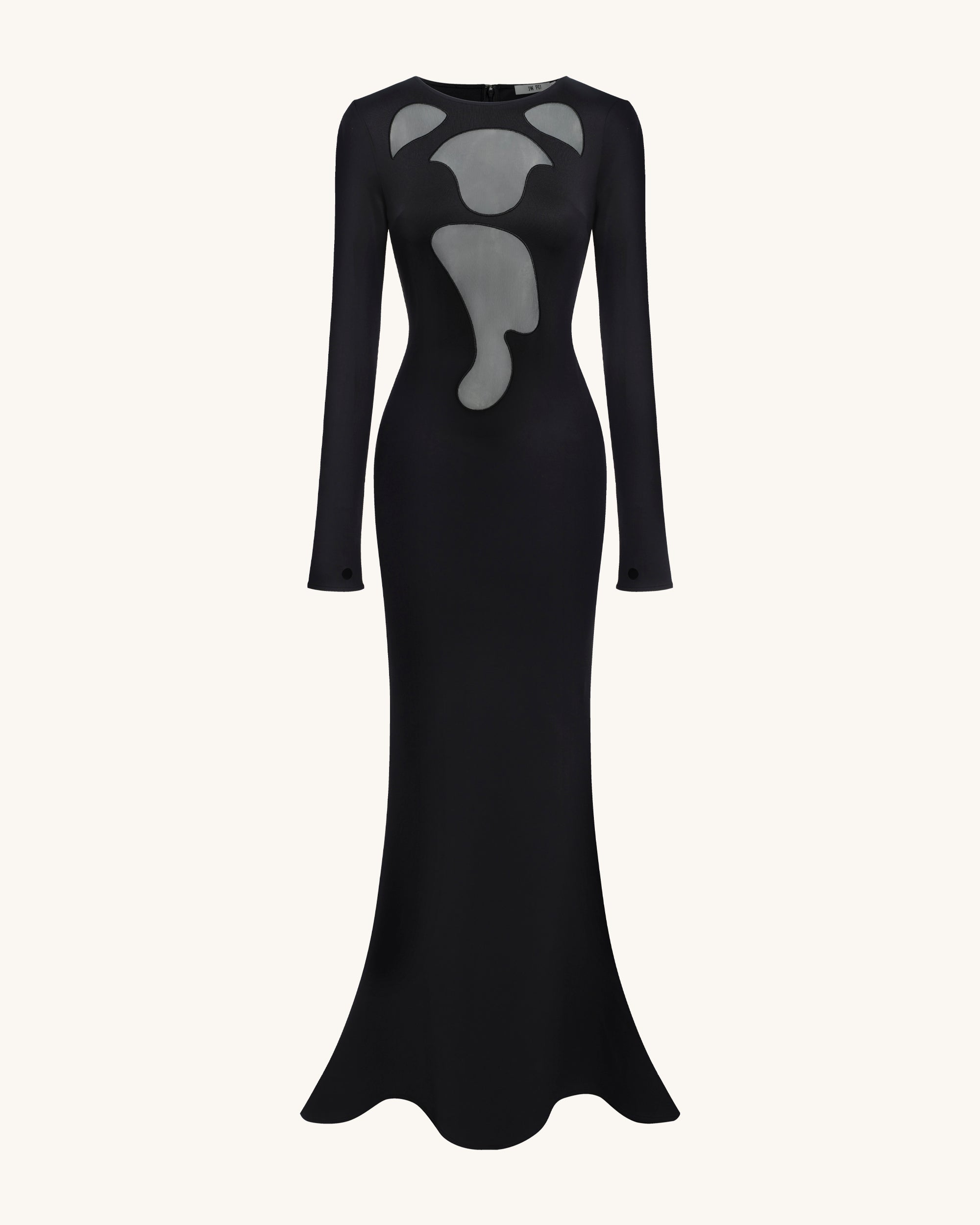 DS316-1_FRONT Ava Cutout Bodycon Gown - Black - Image 1