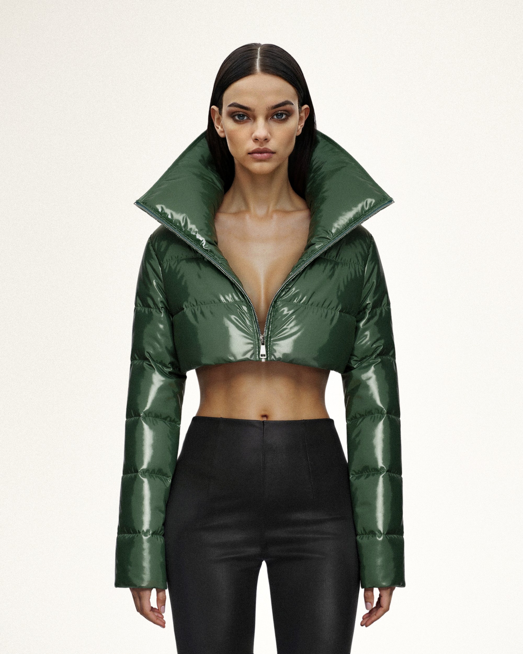 JC179-7.png Puffer Jacket - Olive Green - Image 1