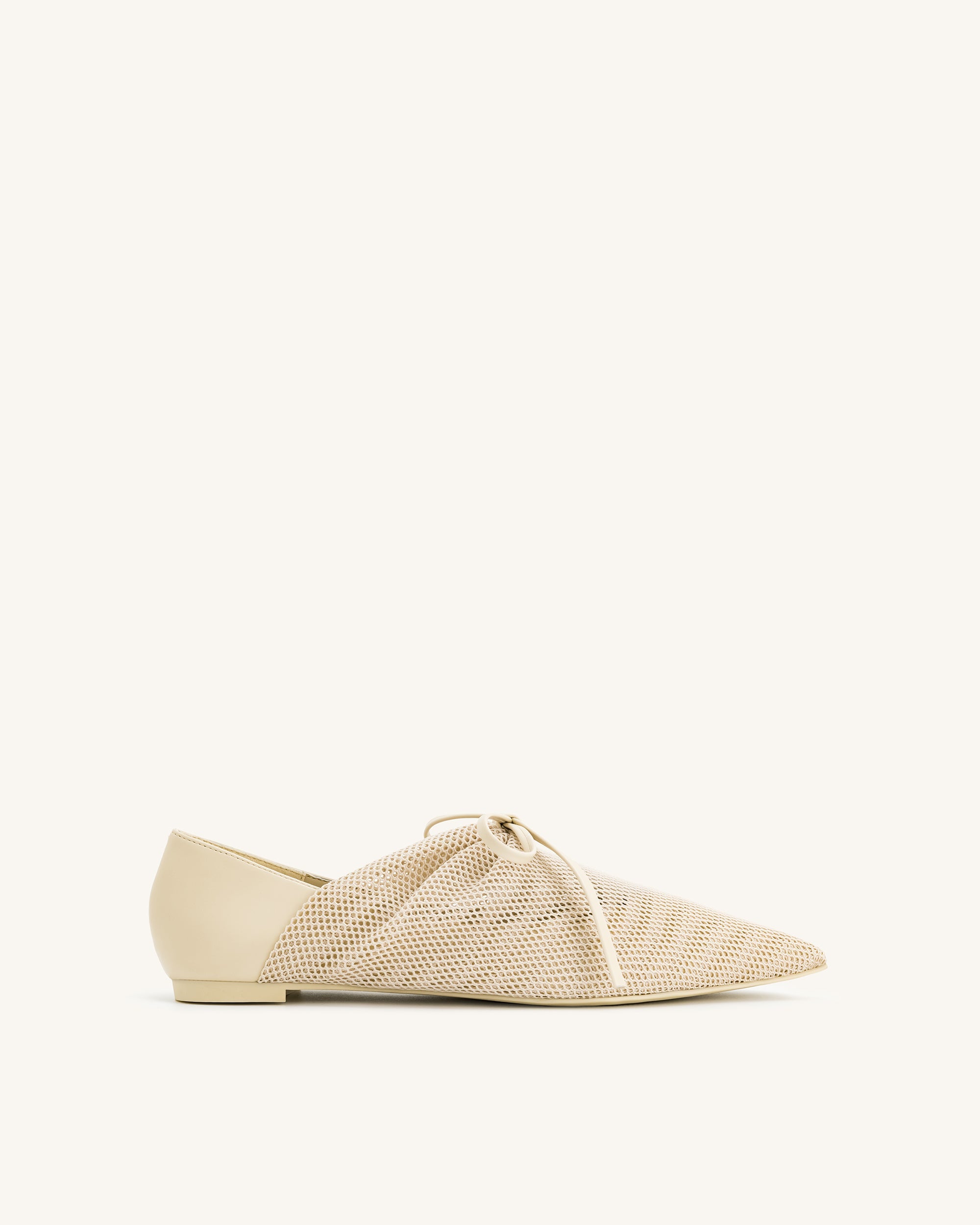 JF30111-2_FRONT_8b3fbcc6-b12d-4804-9861-8a350b1b103f Reilly Fishnet Ballerina Flats - Beige - Image 1