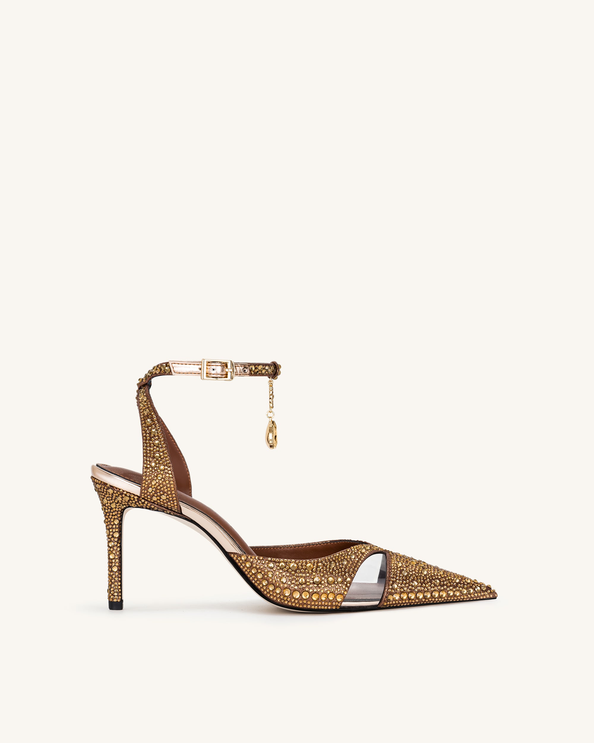 JF30405-3_SIDE1 Haidi Artificial Crystal Pumps - Brown - Image 1
