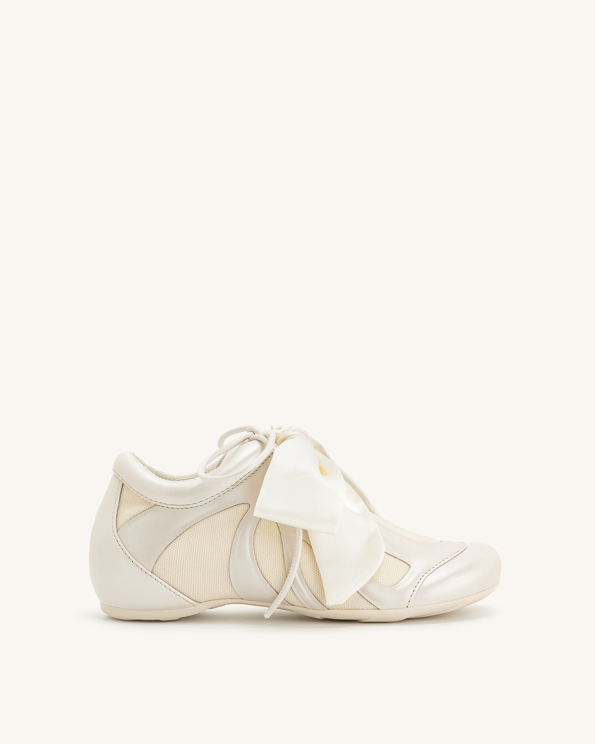 JF3051903-2-FRONT Rosie Bow Tie Low Top Sneakers - White - Image 1