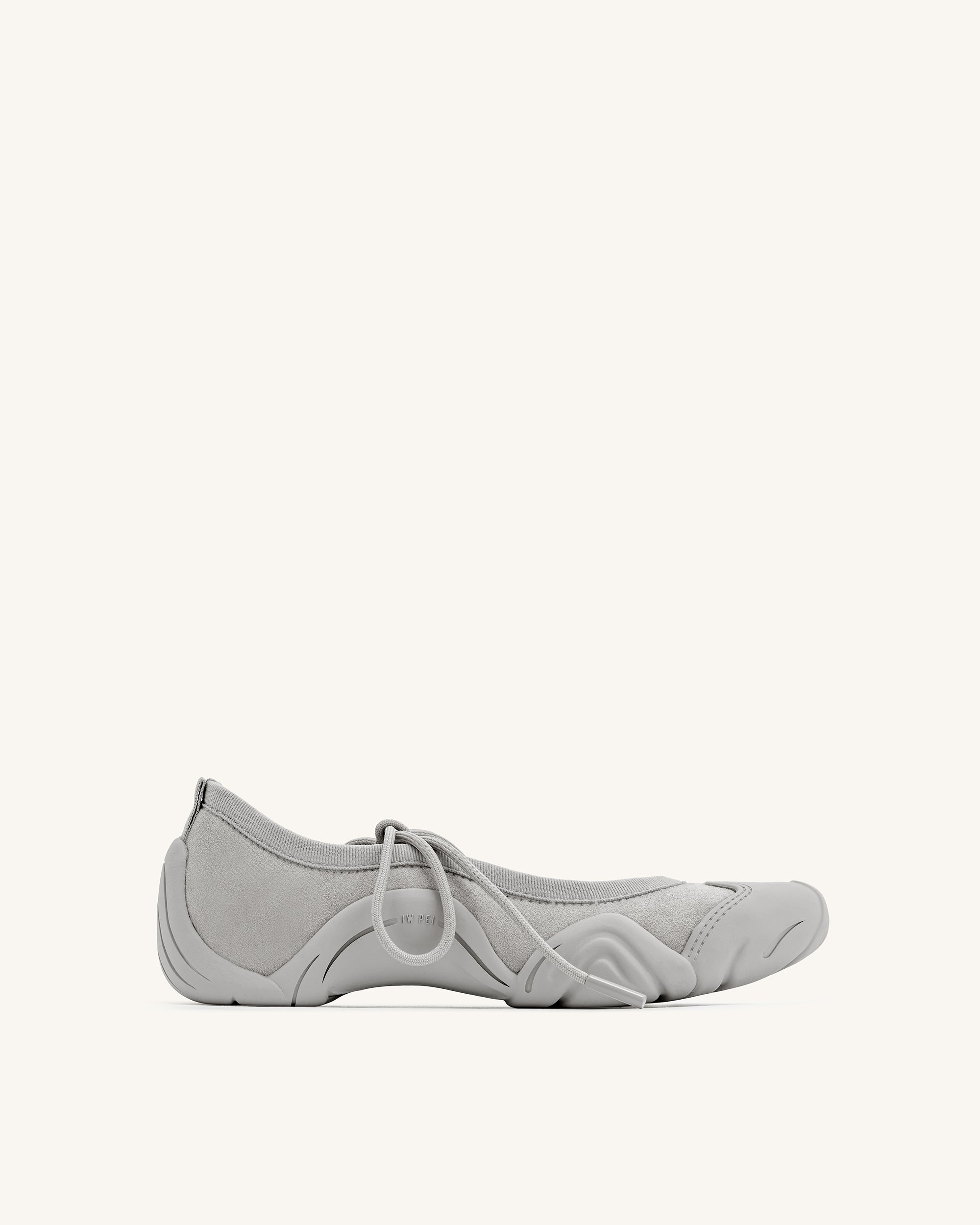 JF30521-9-FRONT_5c51e254-ba46-4ab4-978b-282d6f390298 Caitlin Lace-up Ballerina Sneakers - Grey - Image 1
