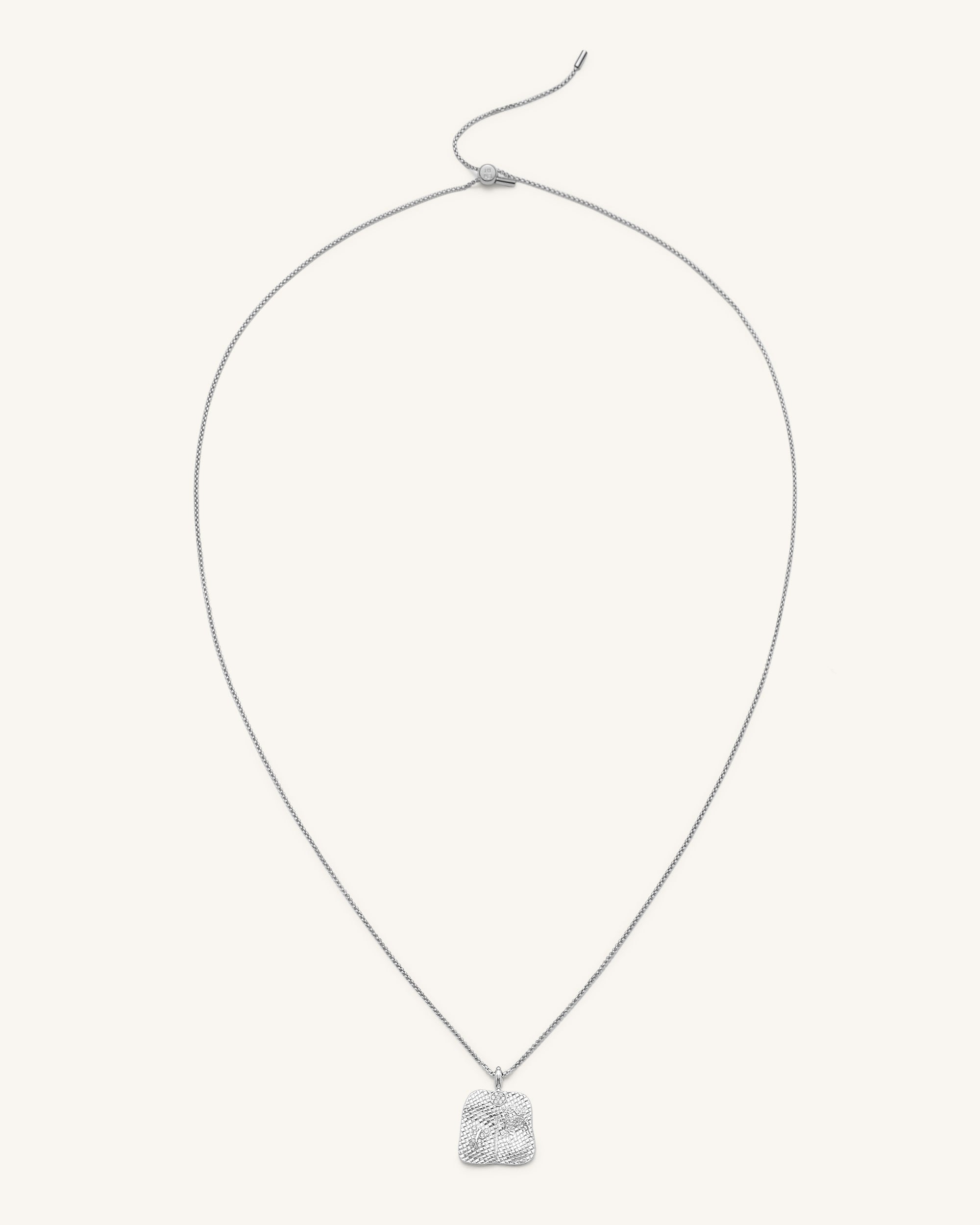 NE001-2_a_d81e773e-3763-409a-92b6-a9000ca49f72 Plantain Fan Pendant Necklace - 18ct White Gold Plated & White Zircon - Image 1