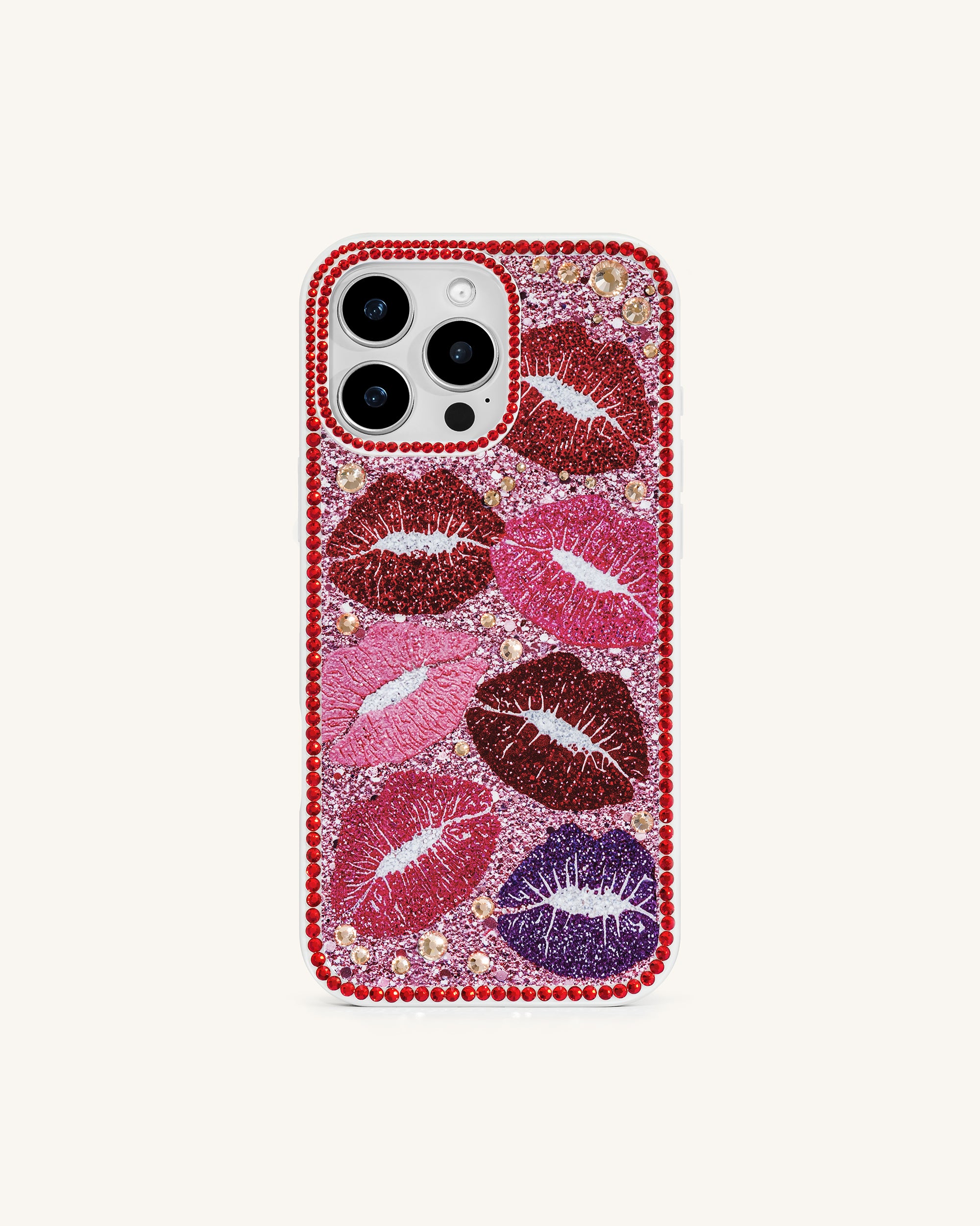 PE051-4-FRONT Kiss of Glamour Phone Case - Multicolor Red - Image 1