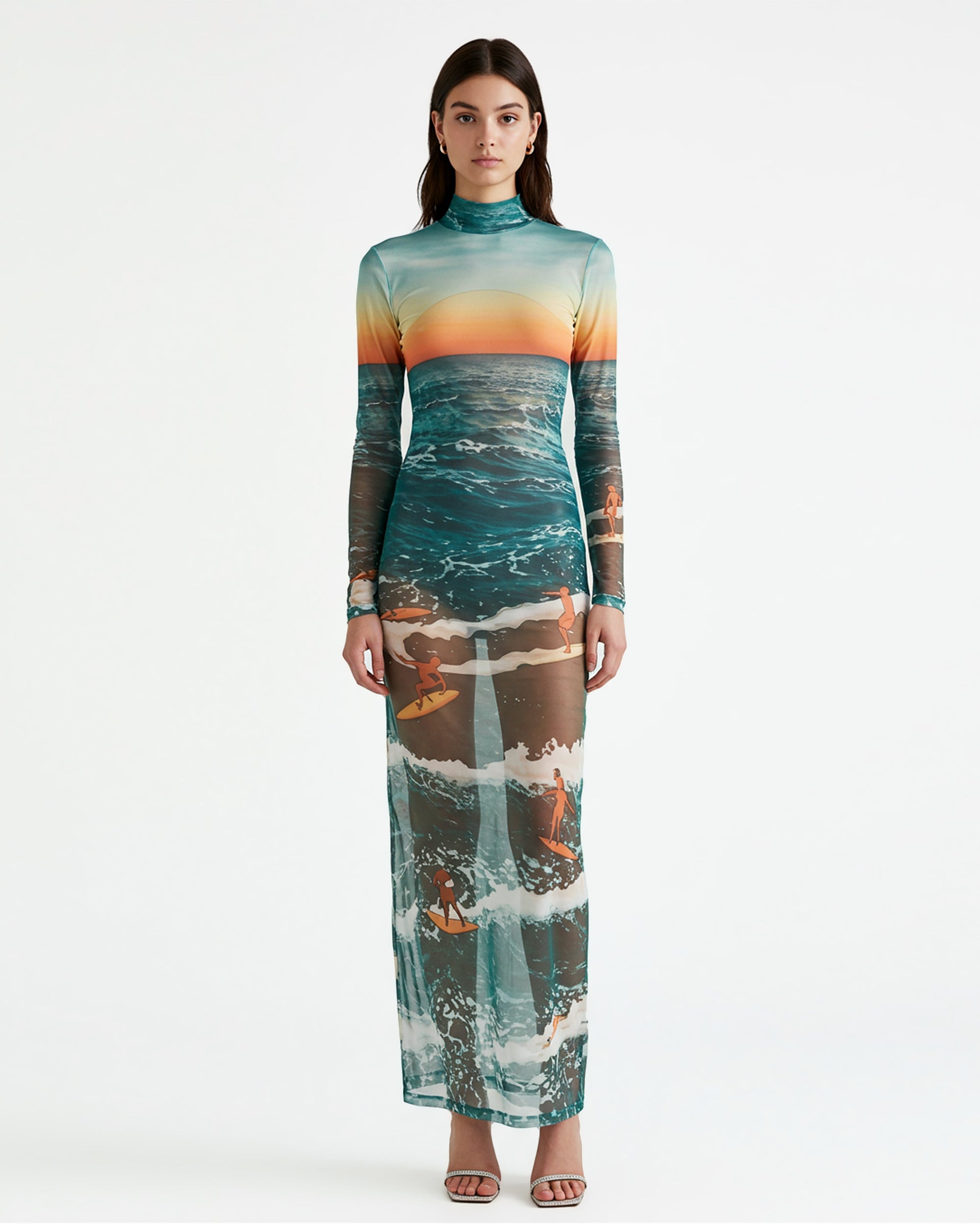 unnamed_0e53e2a1-6231-4977-a7c3-2affe12e24ef Sunset Ocean Print Mesh Maxi Dress – Blue - Image 1