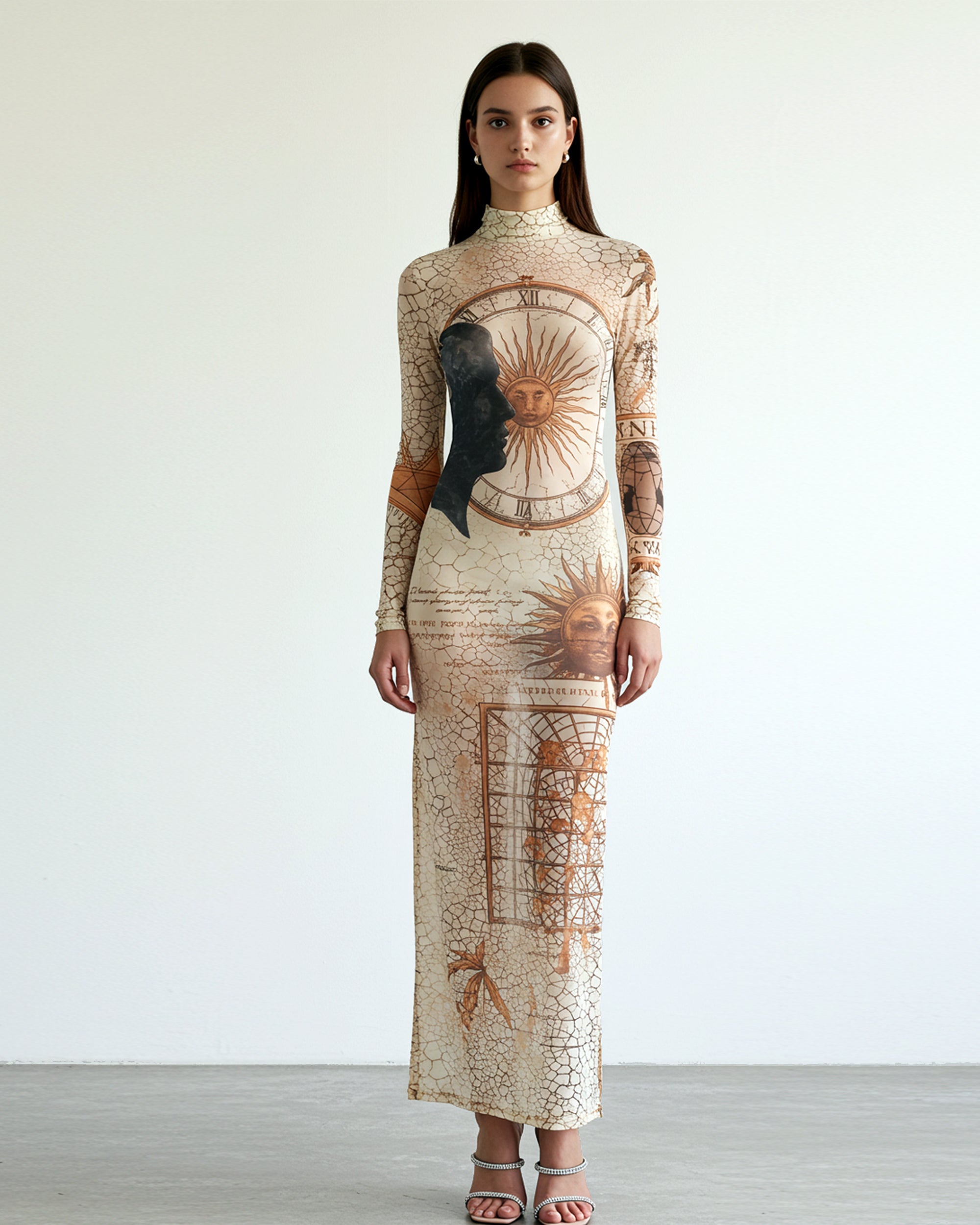 unnamed_2b9d4677-e23c-4859-bb5e-ef4fb4a846d4 Sun Print Mesh Maxi Dress – Neutral - Image 1