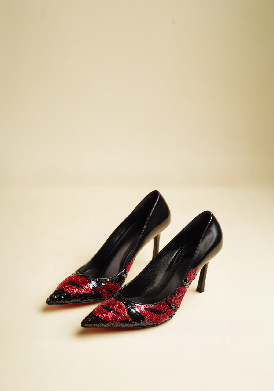 unnamed_31ecde2e-9fed-413e-a387-2bd8f87529c4 Nina Sequin Pumps – Black - Image 1