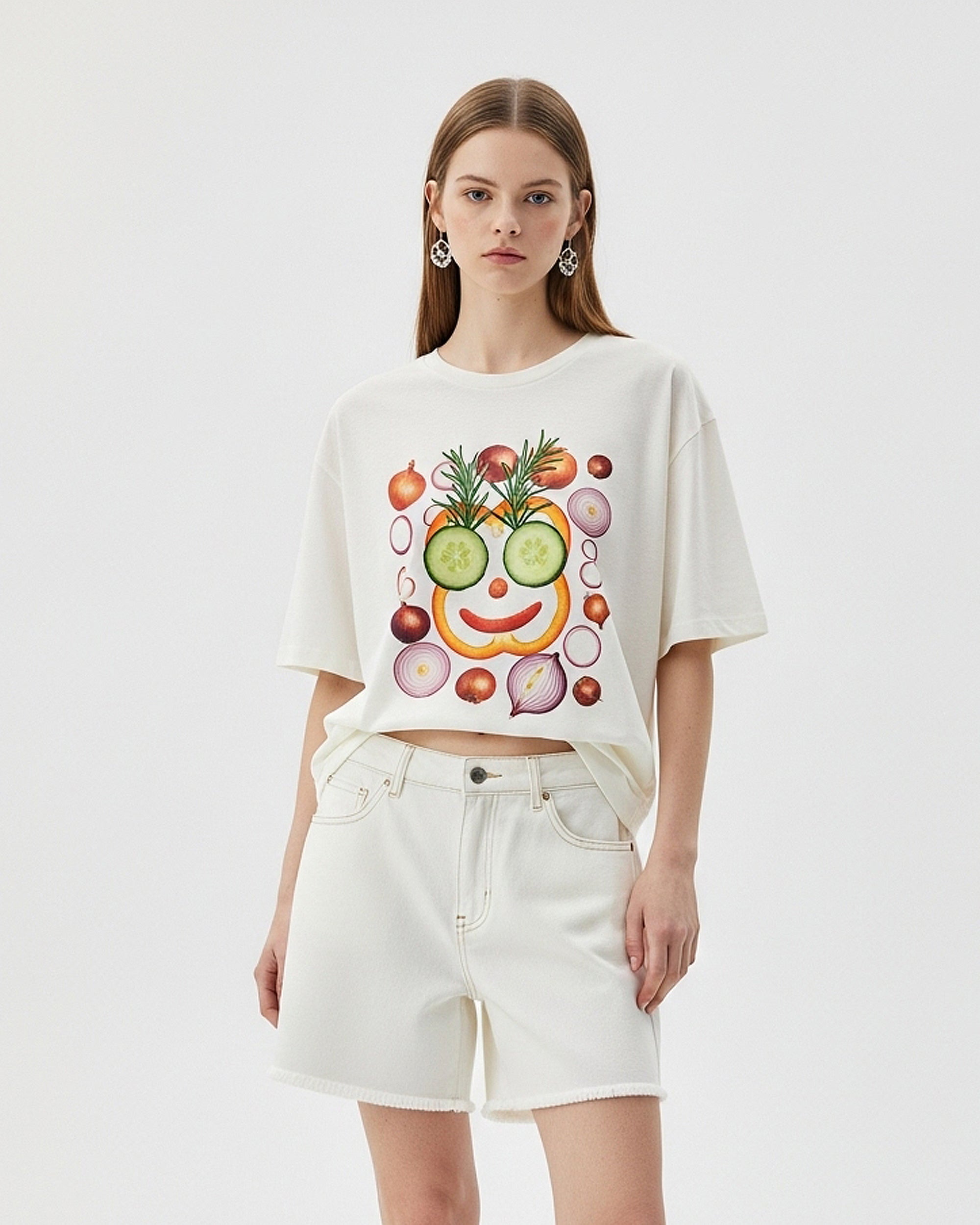 unnamed_753d7729-66f8-49c6-8ac9-502428172167 Vegetable Face Graphic T-Shirt – White - Image 1