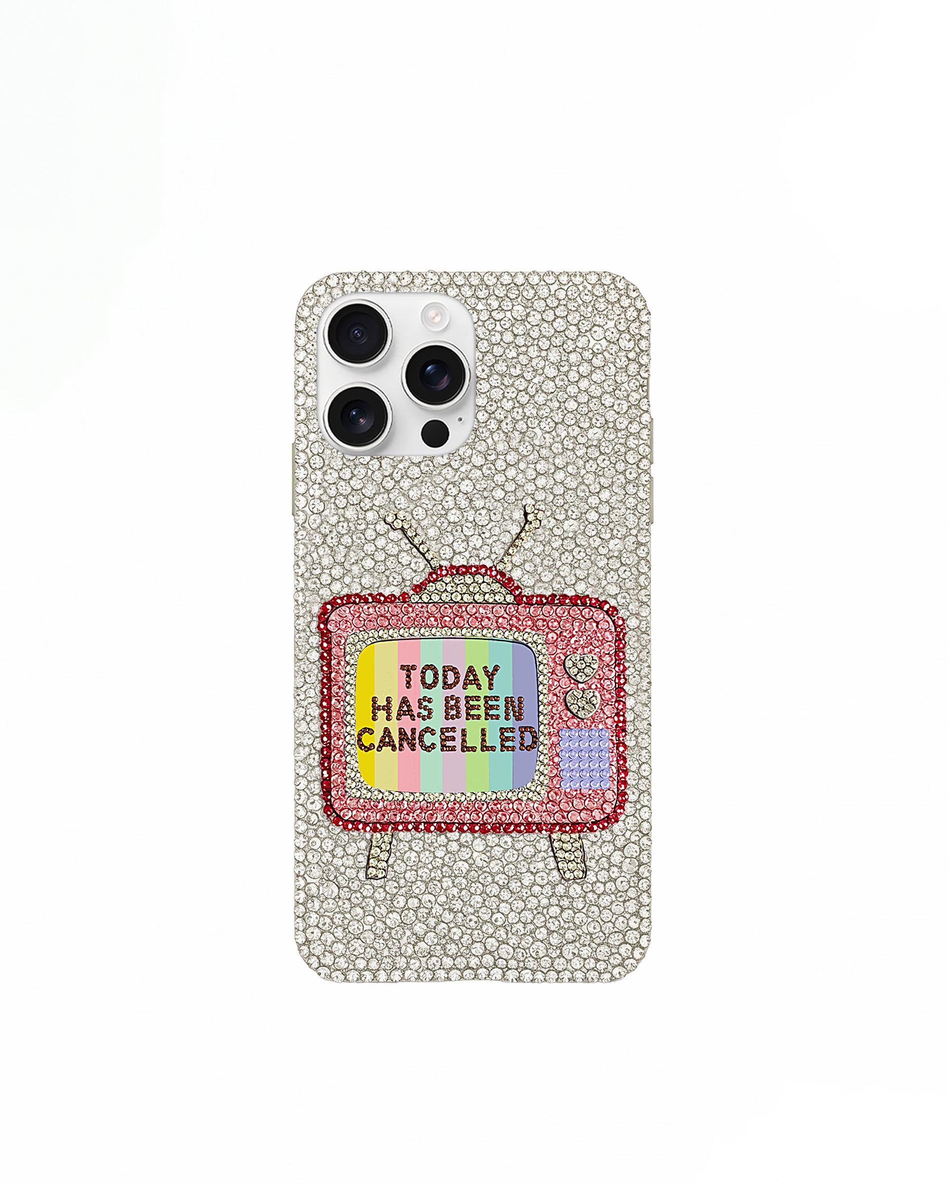 unnamed_c6627531-d594-4043-a507-dee03e6fd278 Retro TV Artificial Crystal Phone Case – White - Image 1
